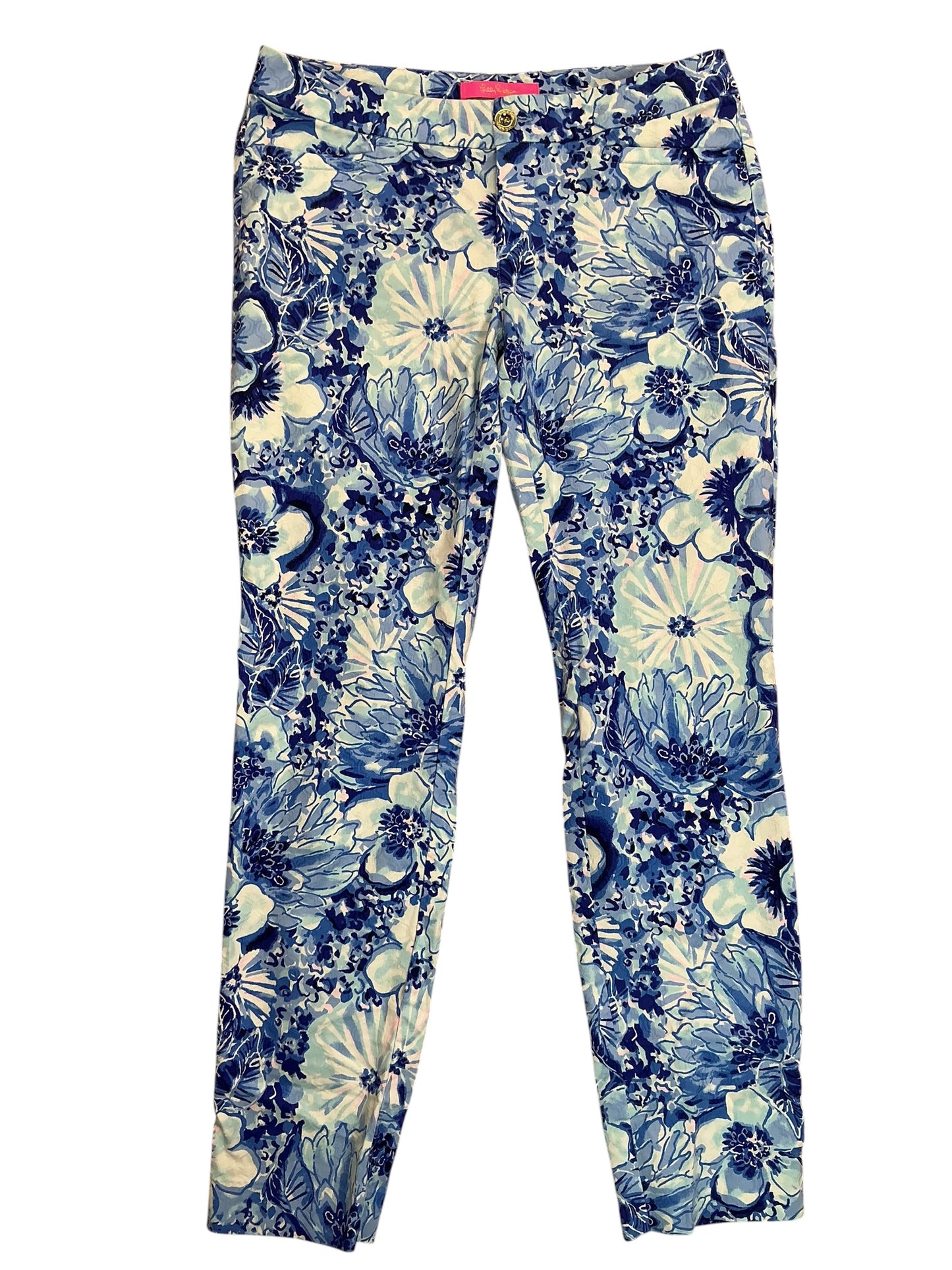 Lilly Pulitzer Kelly Skinny Ankle Pants Coastal Blue Catch N Keep - Size 6