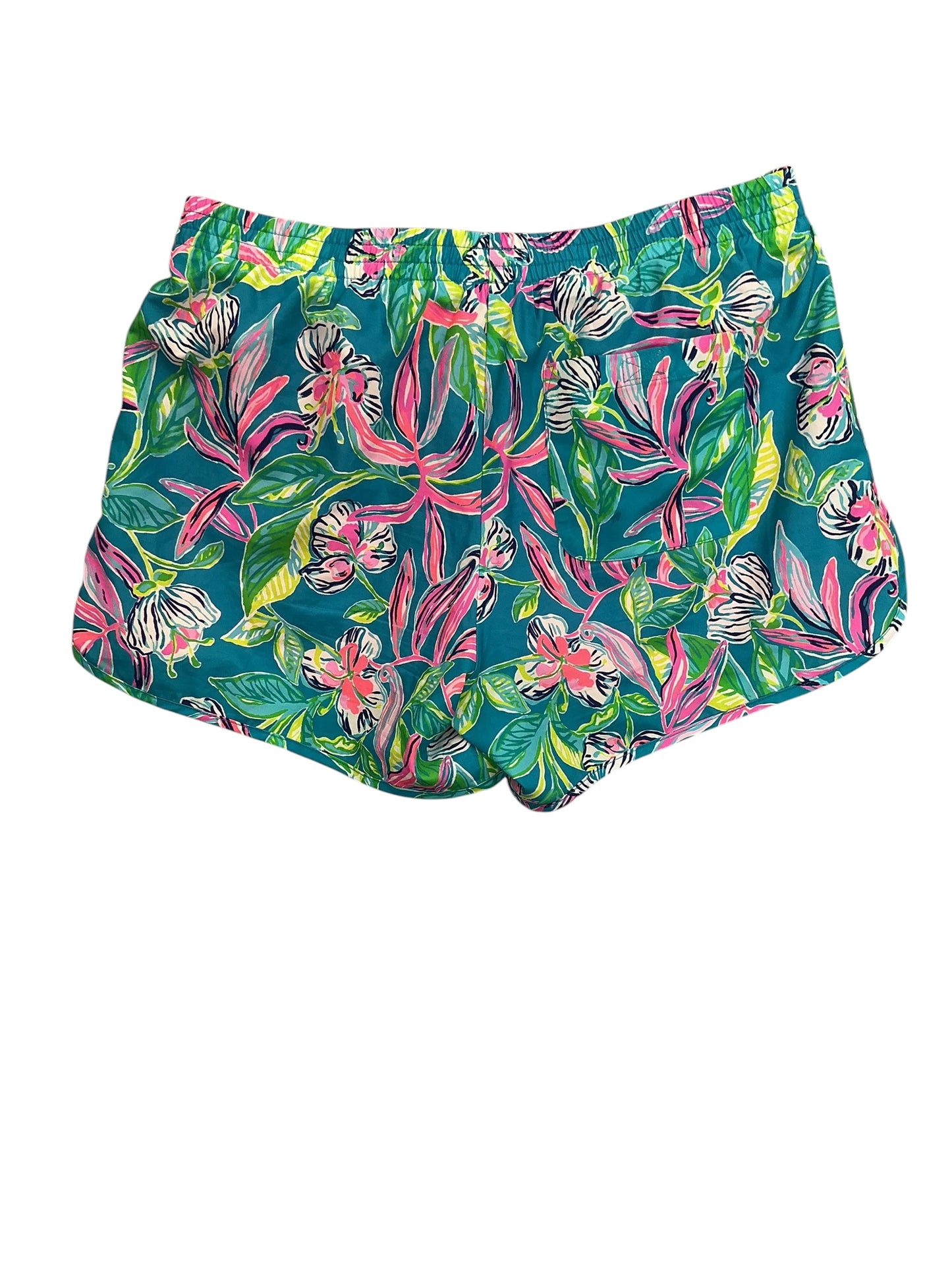 Lilly Pulitzer Luxletic Ocean Trail Shorts Formentera Turquoise Keep On Beleafing - Size XS
