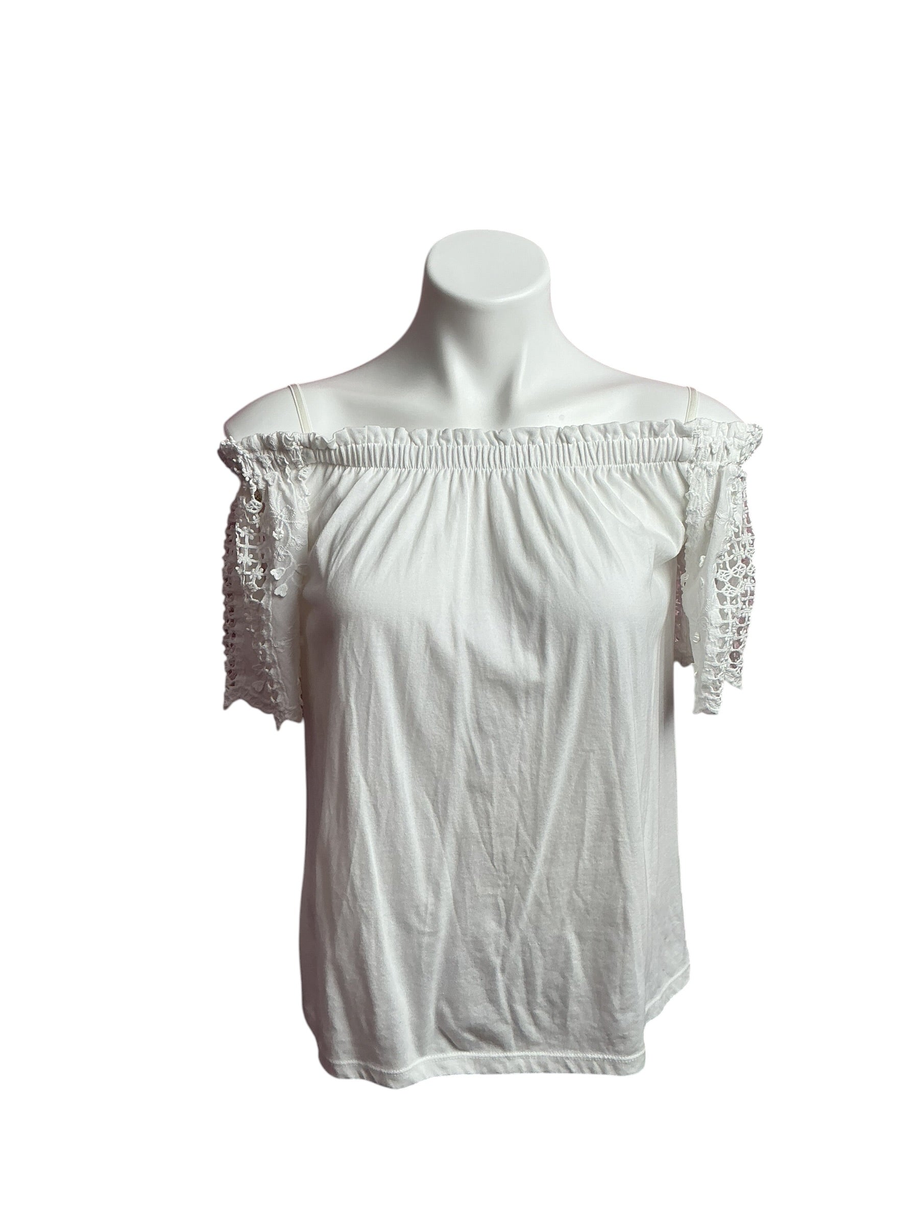 Lilly Pulitzer- Fayette Off-The-Shoulder Top Resort White Size S