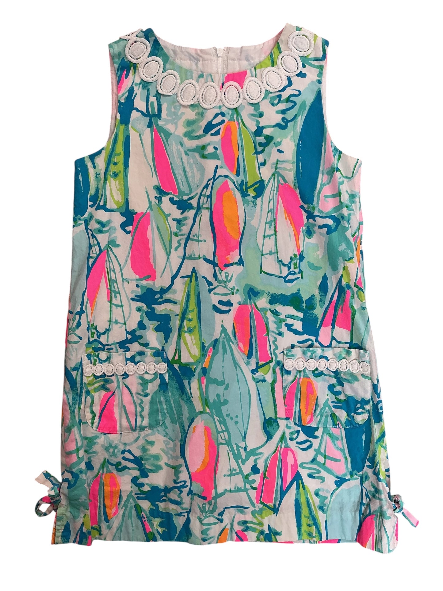 Lilly Pulitzer Kids Girls Little Lilly Classic Shift Dress Beach And Bae - Size 6