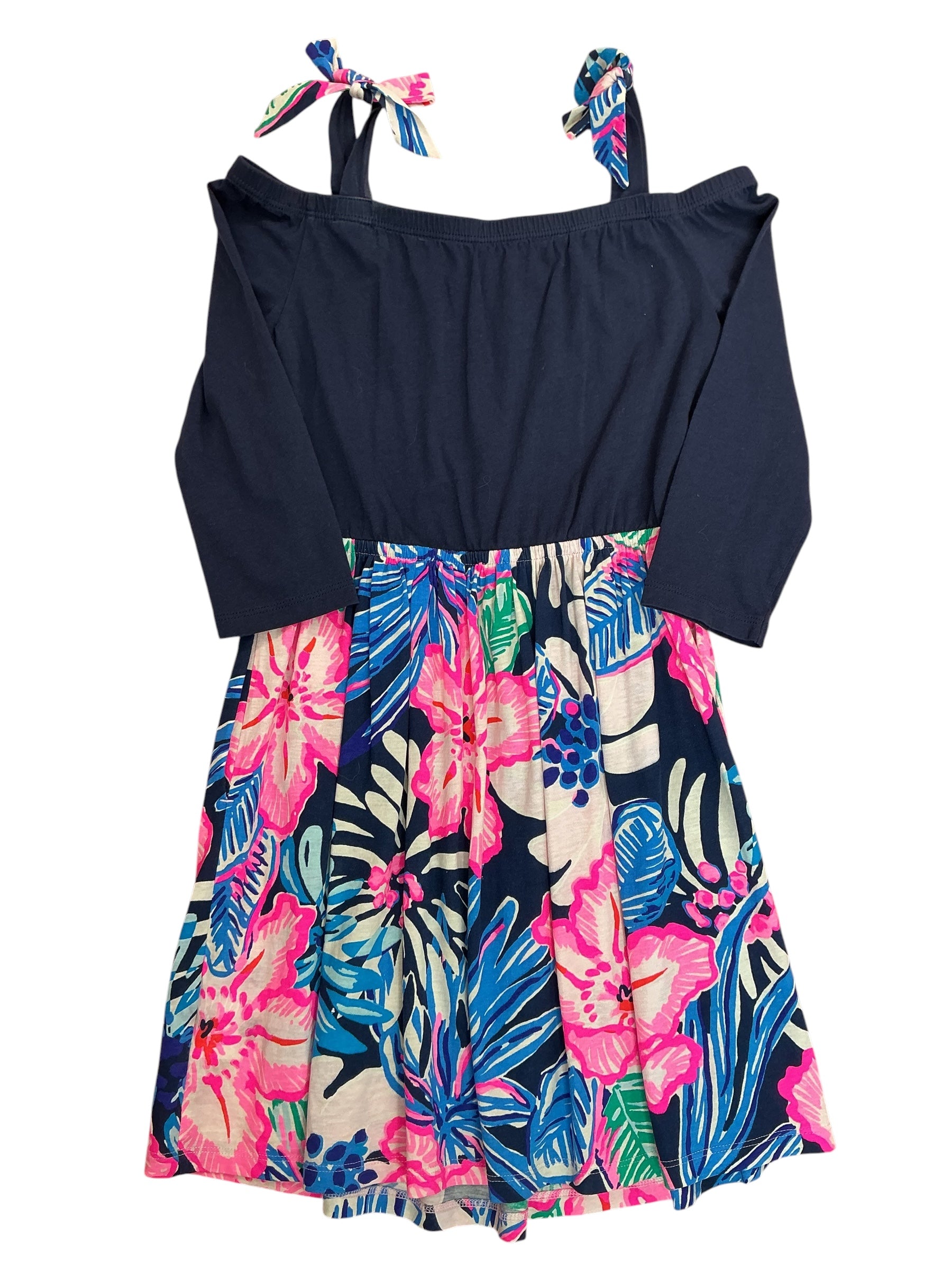 Lilly Pulitzer Girls Kids Minisa Dress Oyster Bay Navy High Tide - Size L 8-10