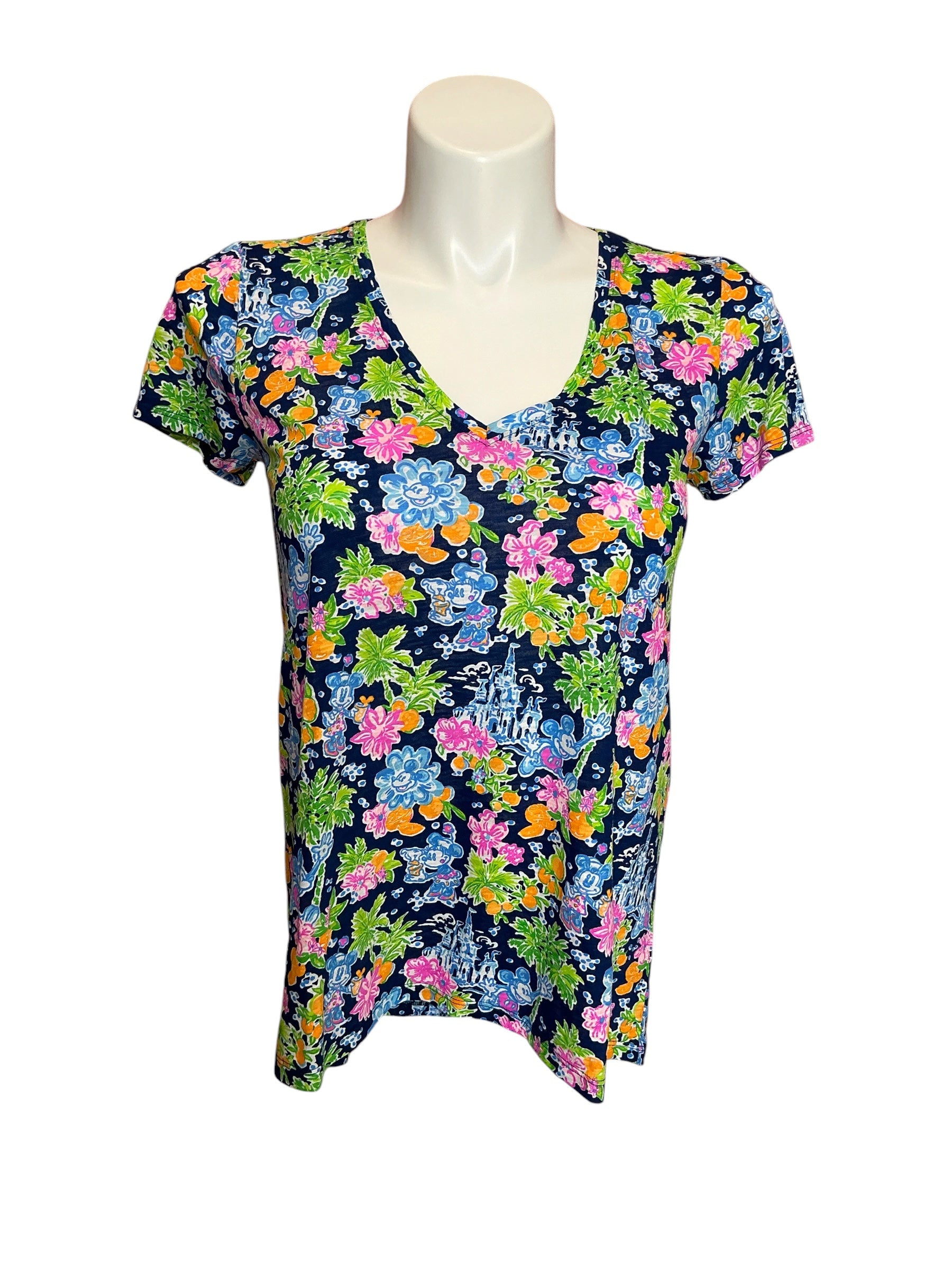 Lilly Pulitzer NWT Etta V-Neck Aegean Navy Lilly Loves Disney - Size M