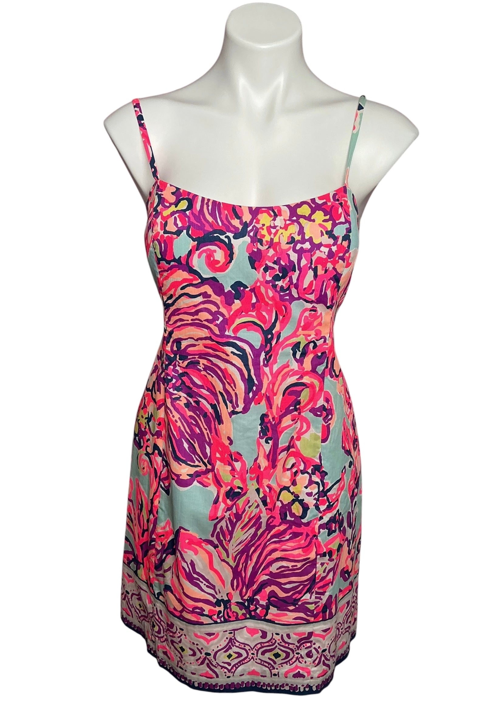 Lilly Pulitzer Shelli Stretch Shift Dress Serene Blue Big Escapade - Size 12