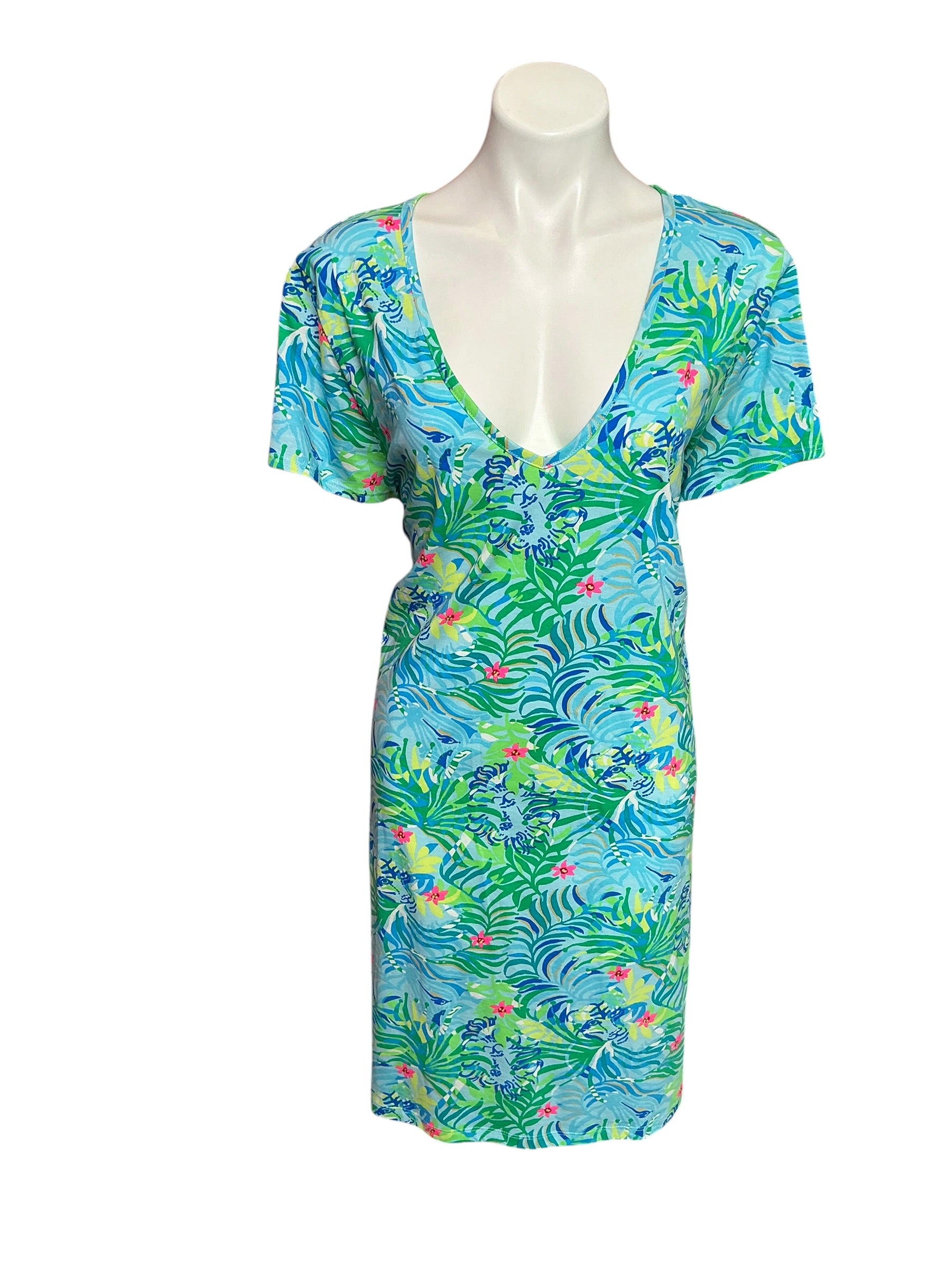 Lilly Pulitzer Etta Short Sleeve V-Neck Dress Via Parigi - Size XXL