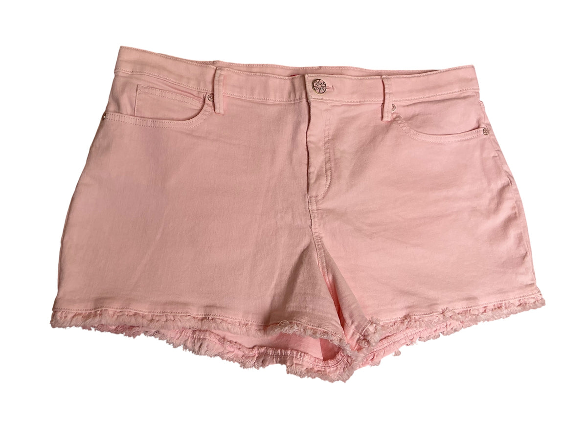 Lilly Pulitzer Frayed Denim Jean Shorts Solid Pastel Pink - Size 16