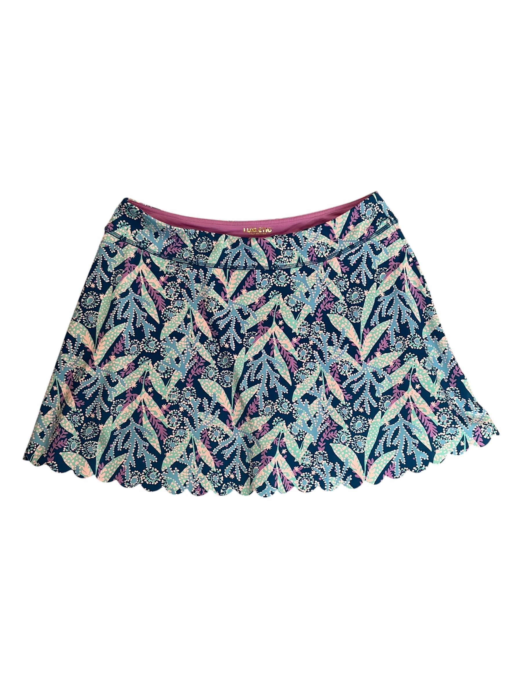 Lilly Pulitzer Luxletic Aila Skort Barton Blue Star Gazing - Size XL