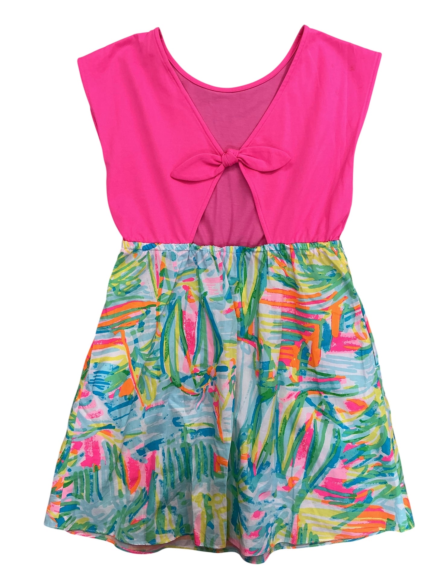 Lilly Pulitzer Kids Girls Little Lilly Knit Shift Dress Sea Salt And Sun - Size L 8-10
