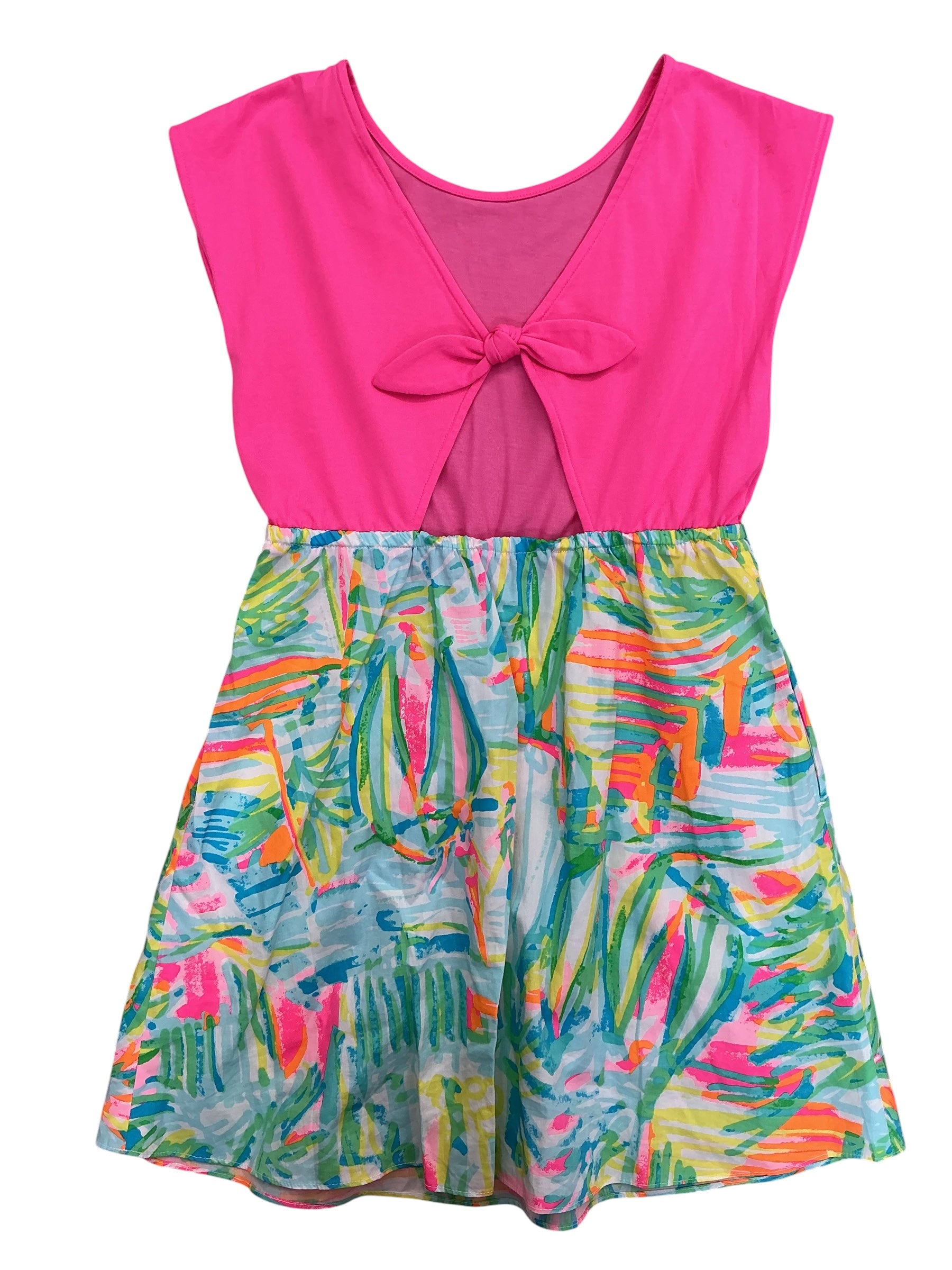 Lilly Pulitzer Kids Girls Little Lilly Knit Shift Dress Sea Salt And Sun - Size L 8-10