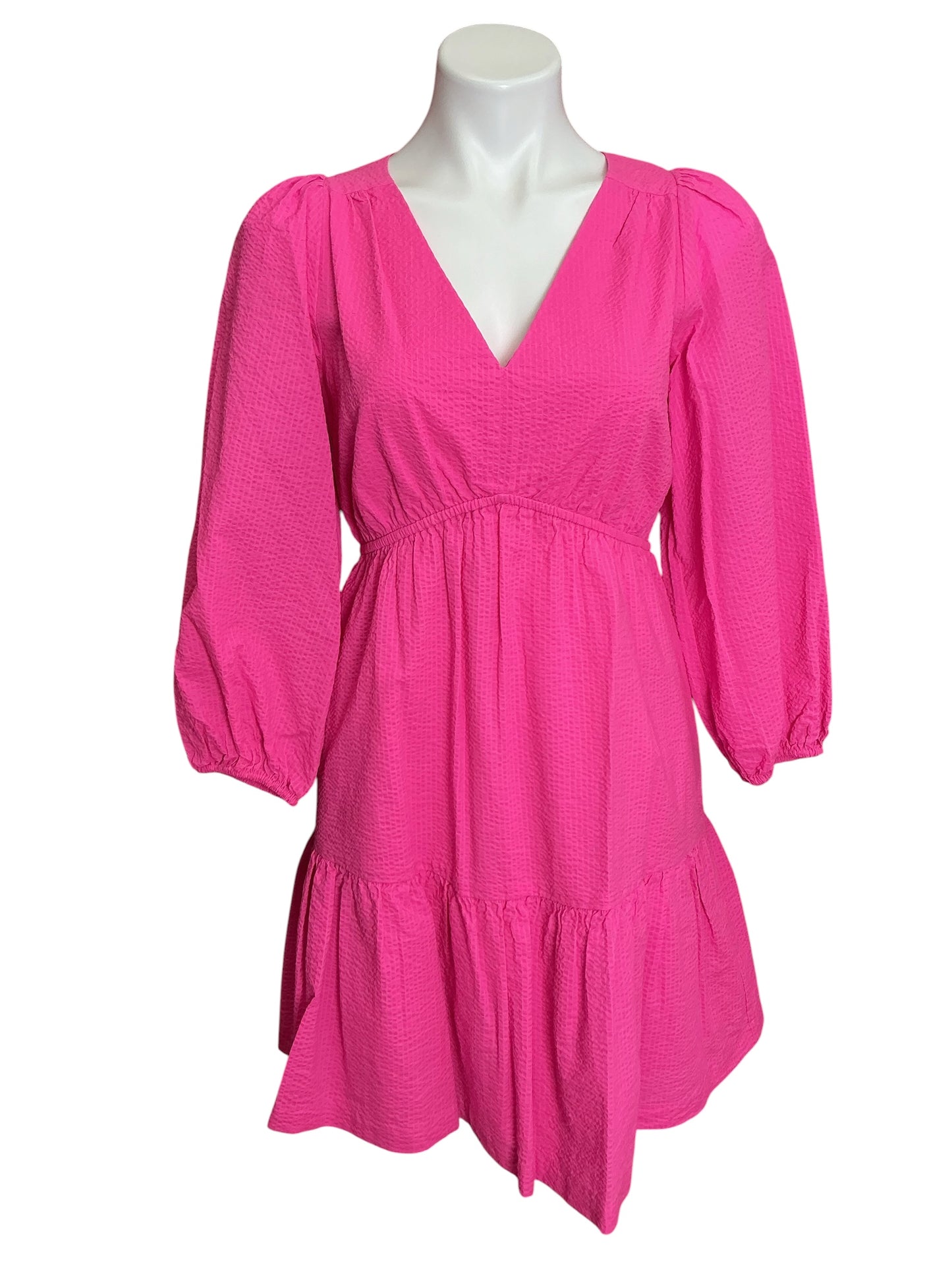 Lilly Pulitzer Deacon 3/4 Sleeve V Neck Dress Passion Fruit Pink - Size 2