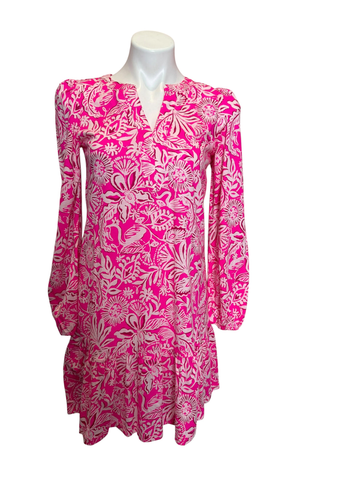 Lilly Pulitzer Alyssa Long Sleeve Dress Absolutely Flamazing - Size XS