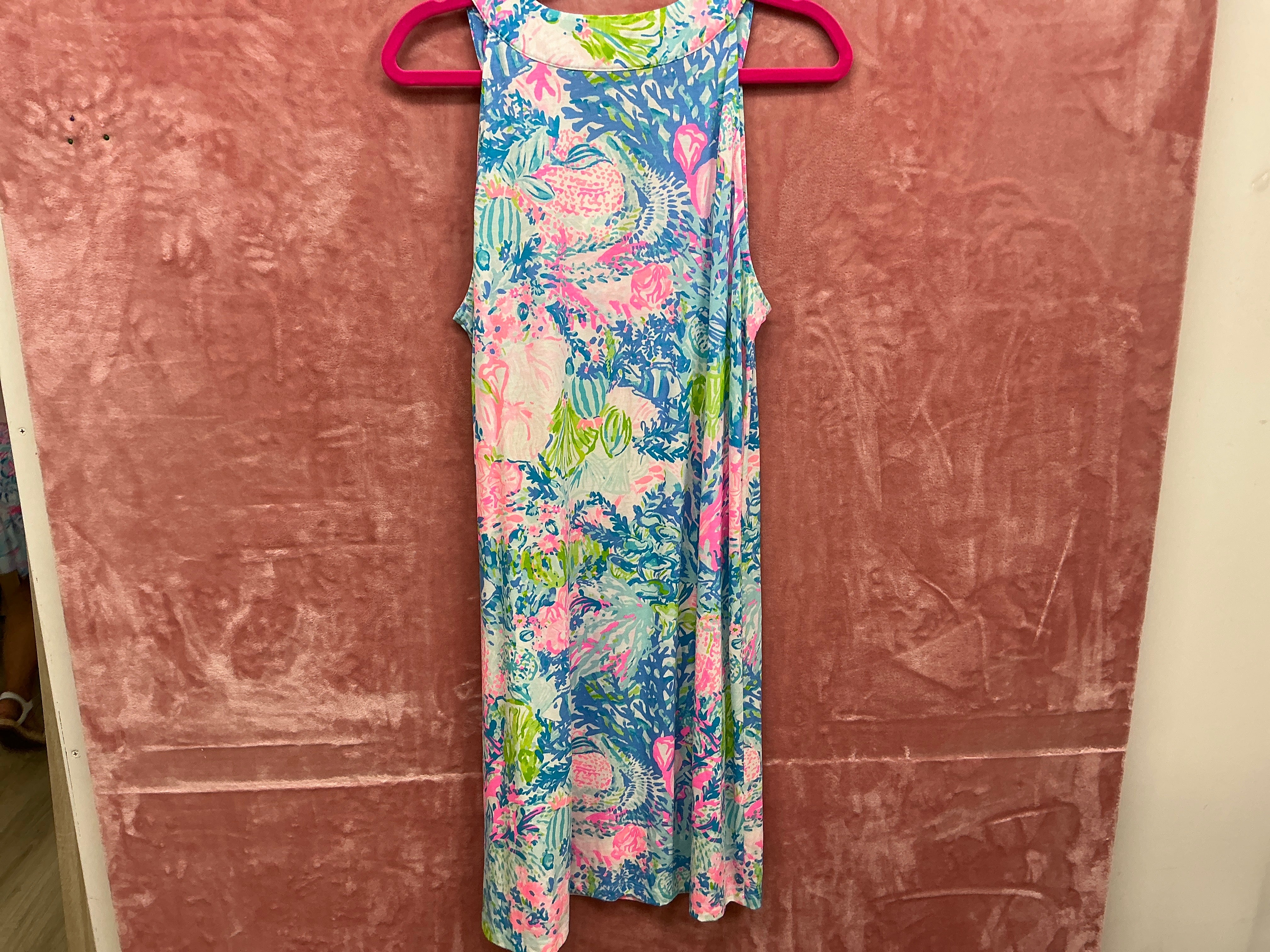 Fished My Wish Ross Shift Blue and Pink Lilly Pulitzer Dress - Size L