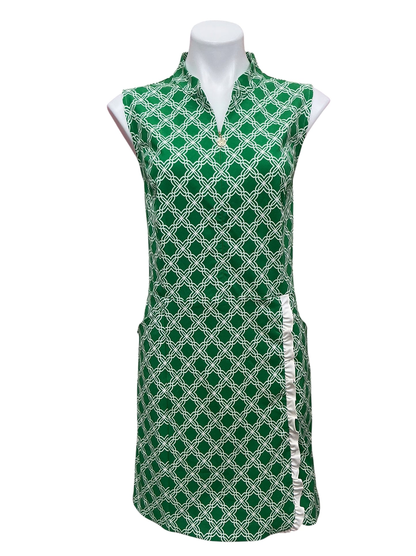 Lilly Pulitzer NWT 2PC Set Catarina Ruffle Dress UPF 50+ Bamboo Green Open Butterfly Pattern - Size 16