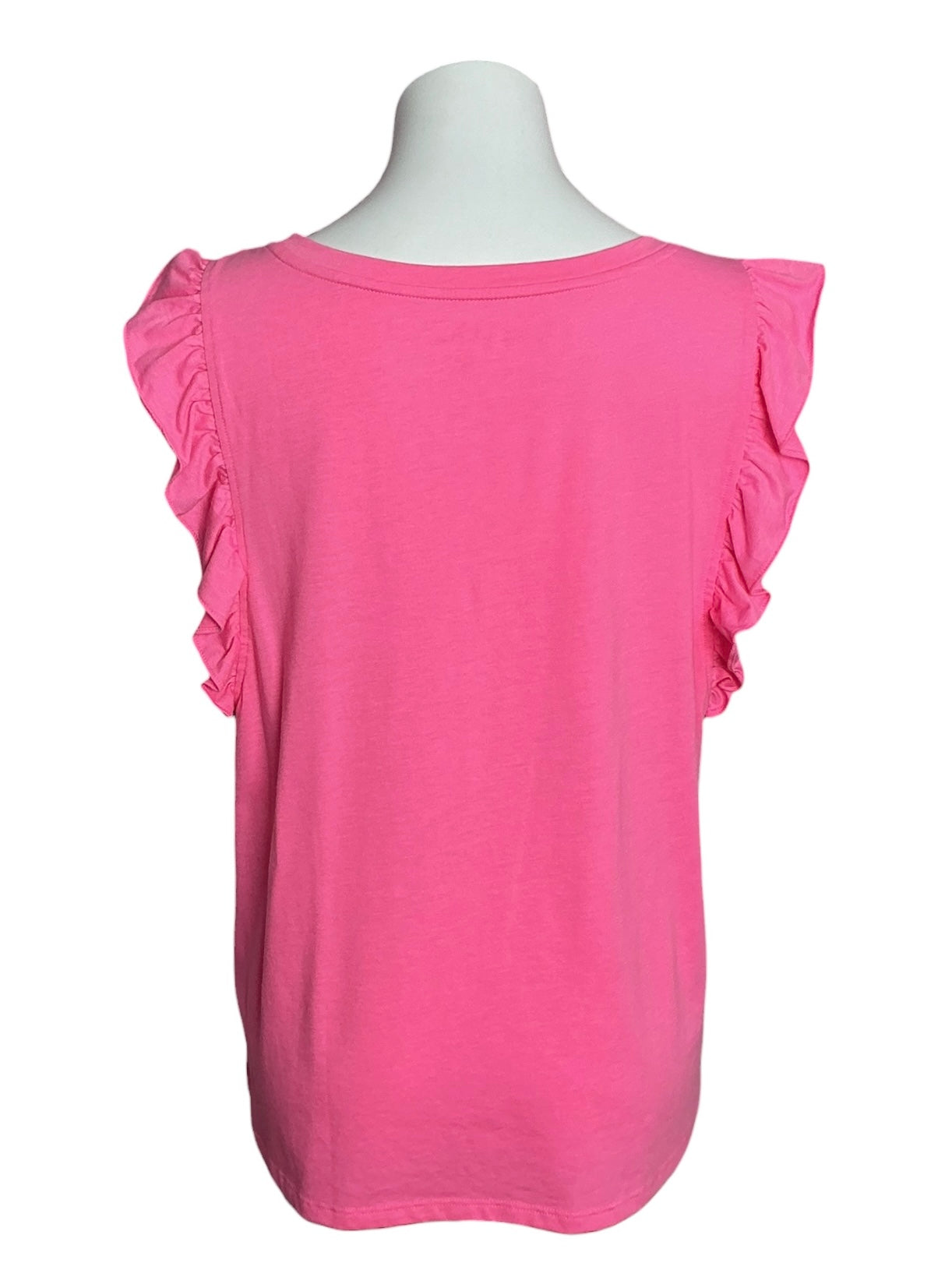 Lilly Pulitzer Laina Ruffle Sleeve Top Bonaire Pink - Size XL