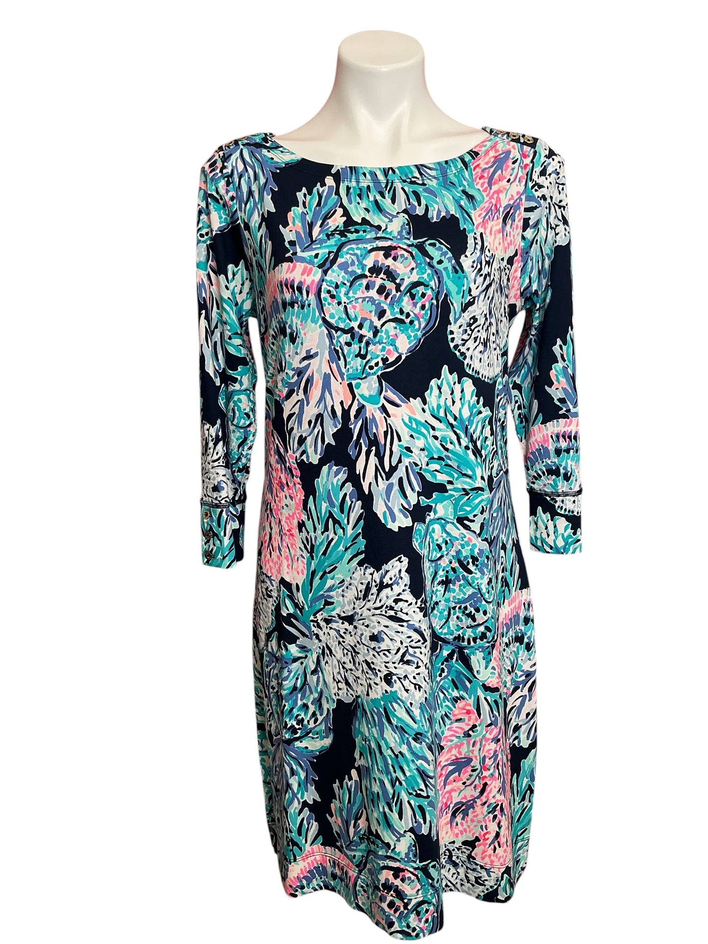 Lilly Pulitzer Sophie Dress High Tide Navy Party In Paradise - Size L