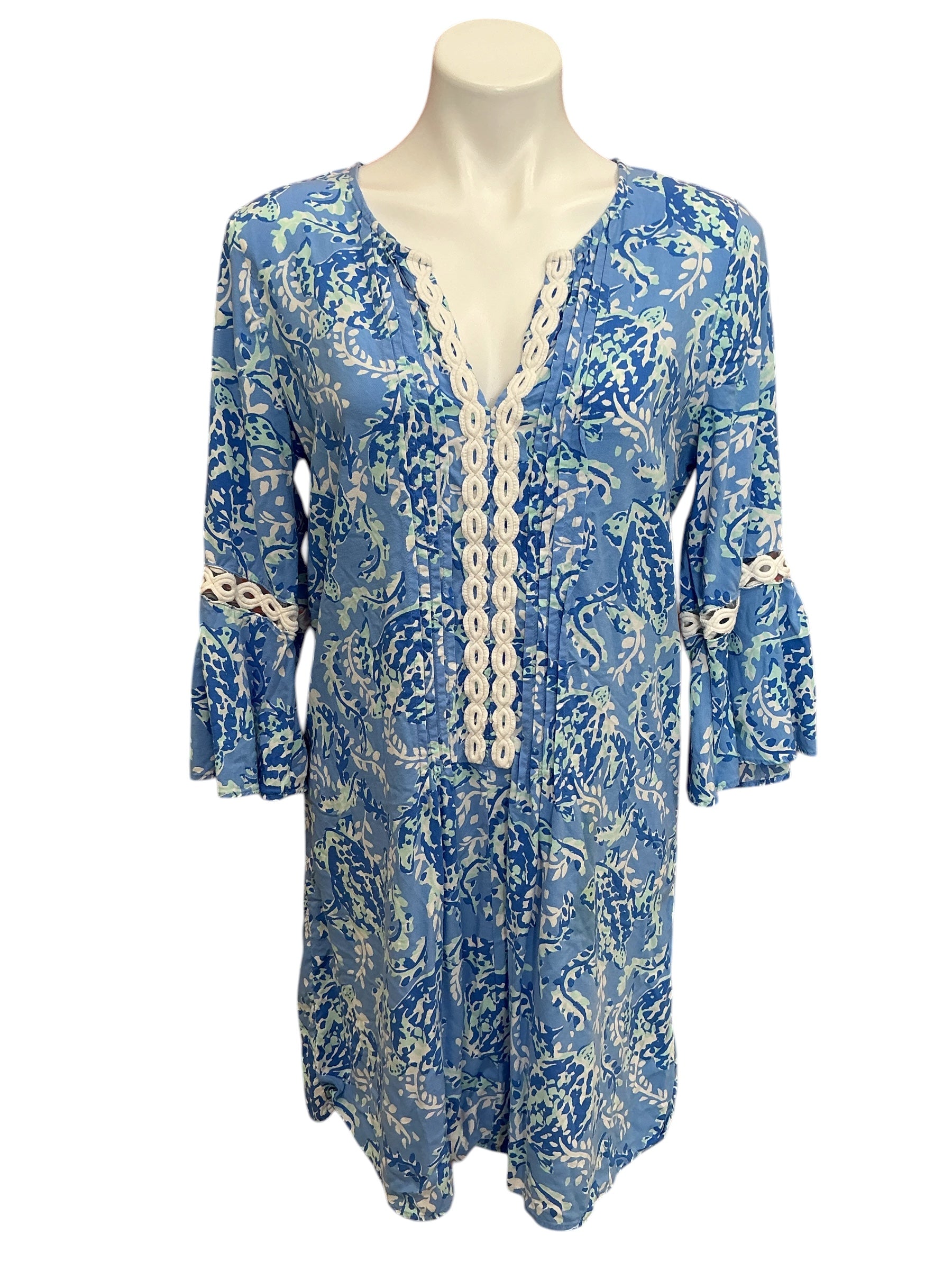 Lilly Pulitzer Hollie Tunic Dress Blue Peri Turtley Awesome - Size L