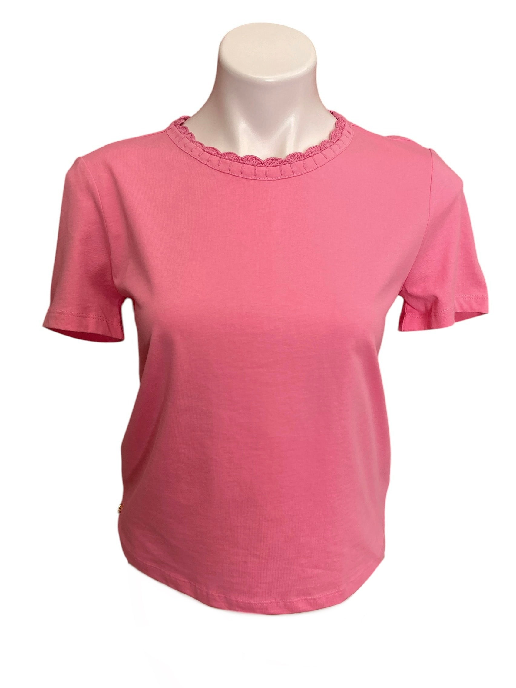 Lilly Pulitzer NWT Clairmont Crochet Trim Top Rousseau Pink - Size XS