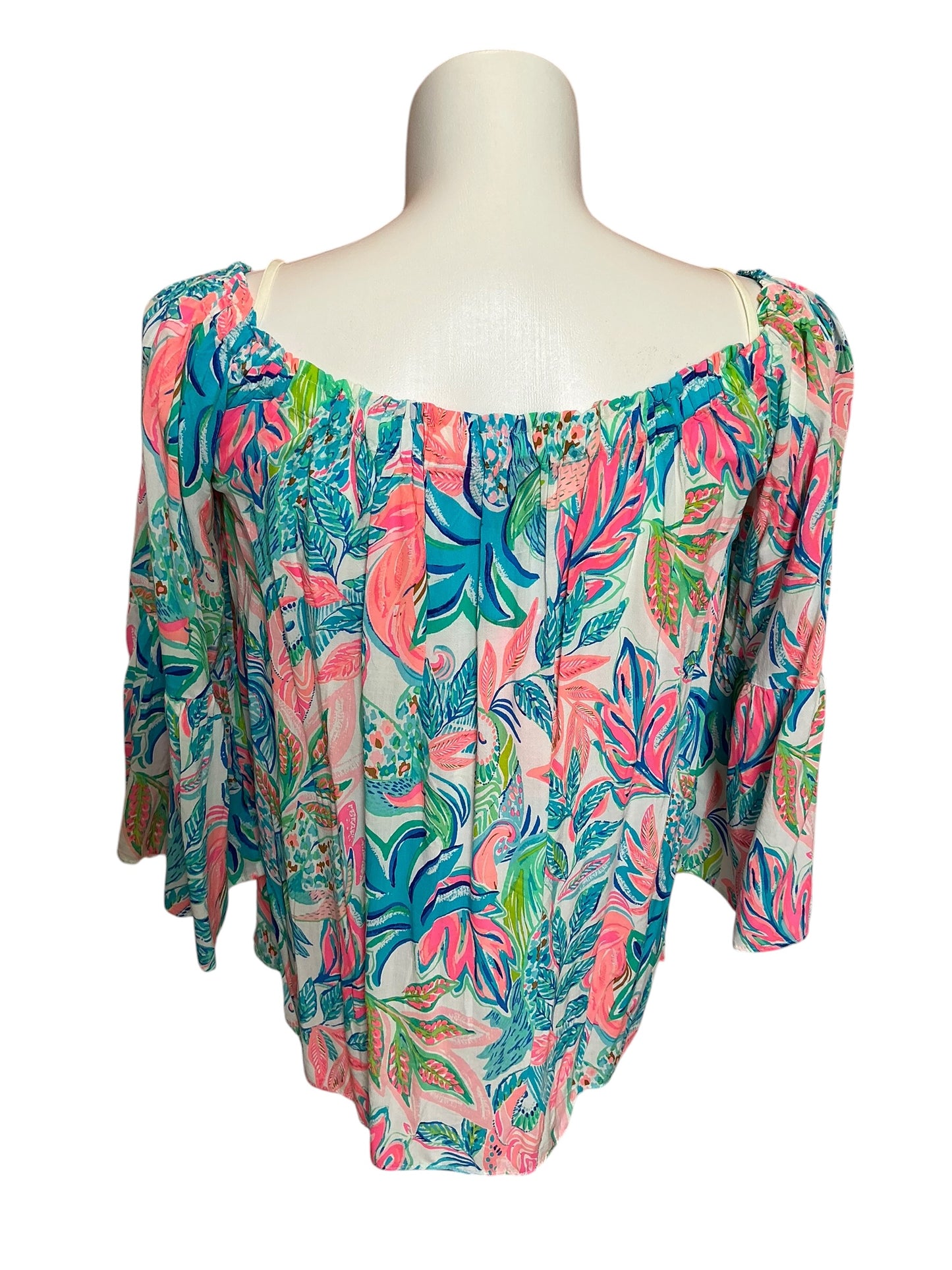 Lilly Pulitzer NWT Nevie Top Resort White Toucan Do It Better - Size L