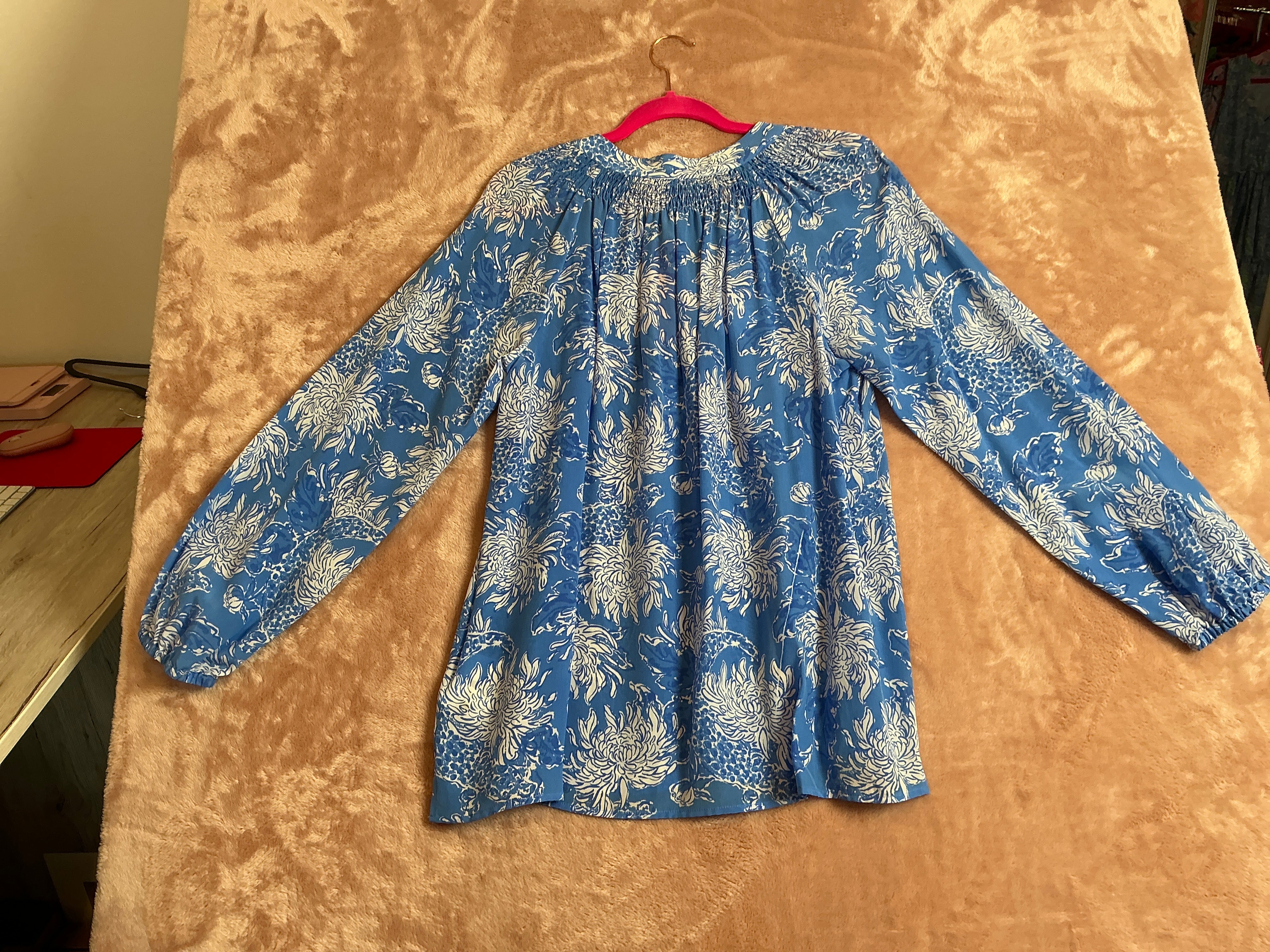 Lilly Pulitzer NWT Elsa Top Boca Blue Croc And Lock It - Size L