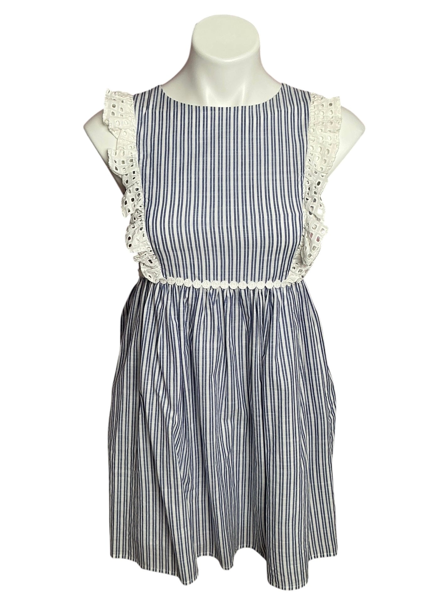 Lilly Pulitzer NWT Madelina Dress Blue Thistle Cotton Dobby Stripe - Size 14