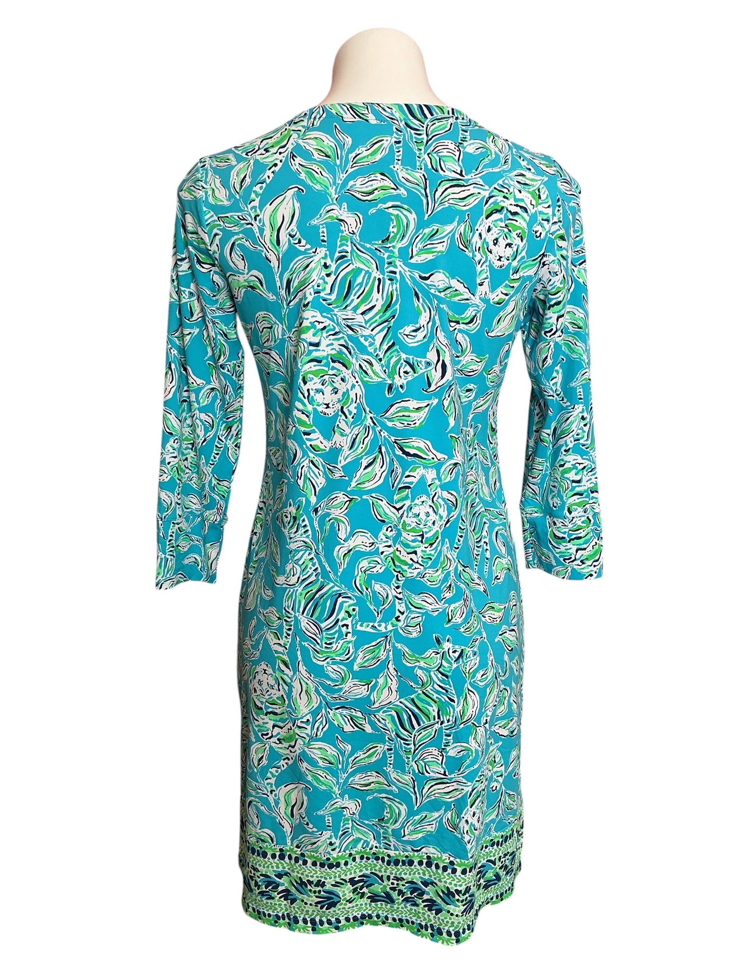 Lilly Pulitzer Nadine Dress ChillyLilly UPF 50+ Turquoise Oasis Outta Line - Size S