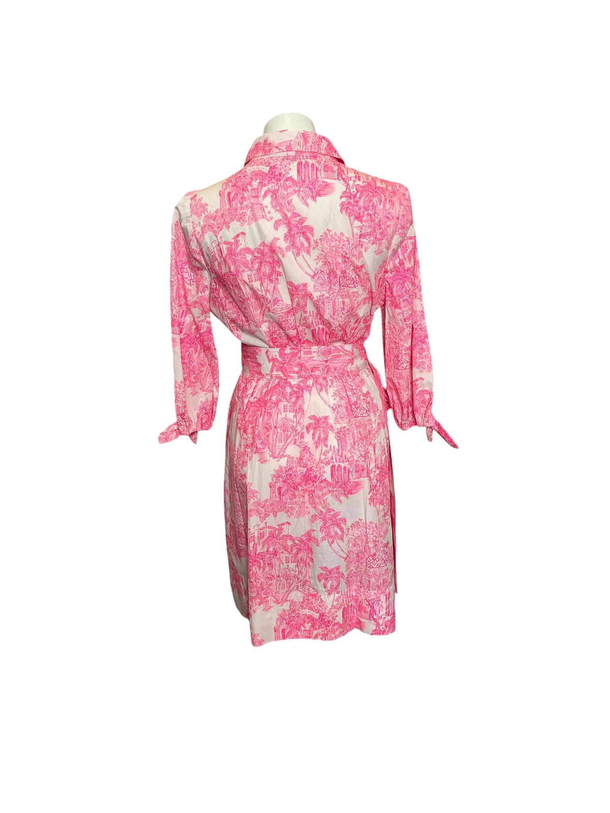 Lilly Pulitzer Amrita 3/4 Sleeve Cotton Shirtdress Resort White PB Anniversary Toile - Size 10