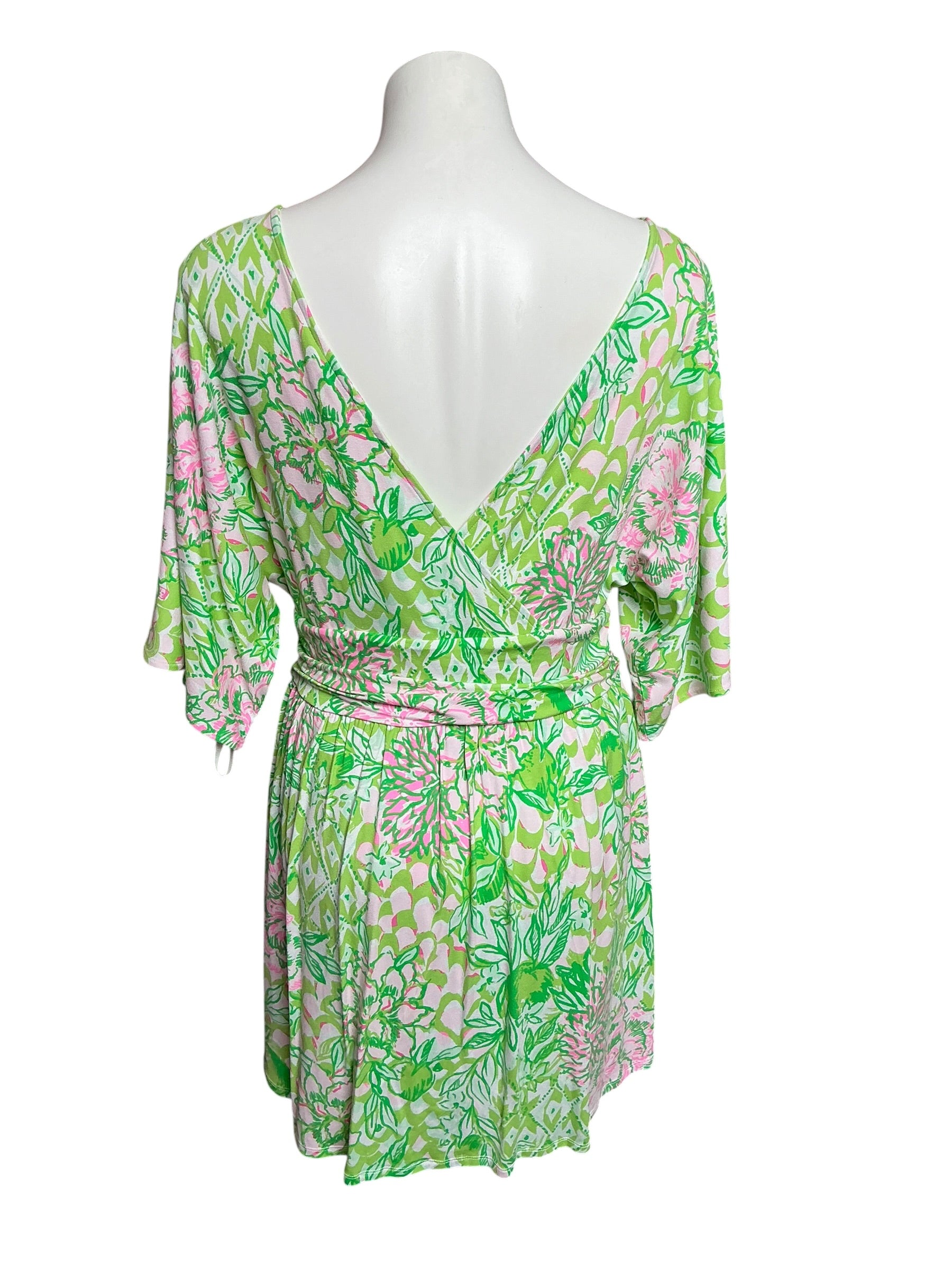 Lilly Pulitzer NWT Parigi Knit Skort Romper Fauna Green Lime Feeling Good - Size L