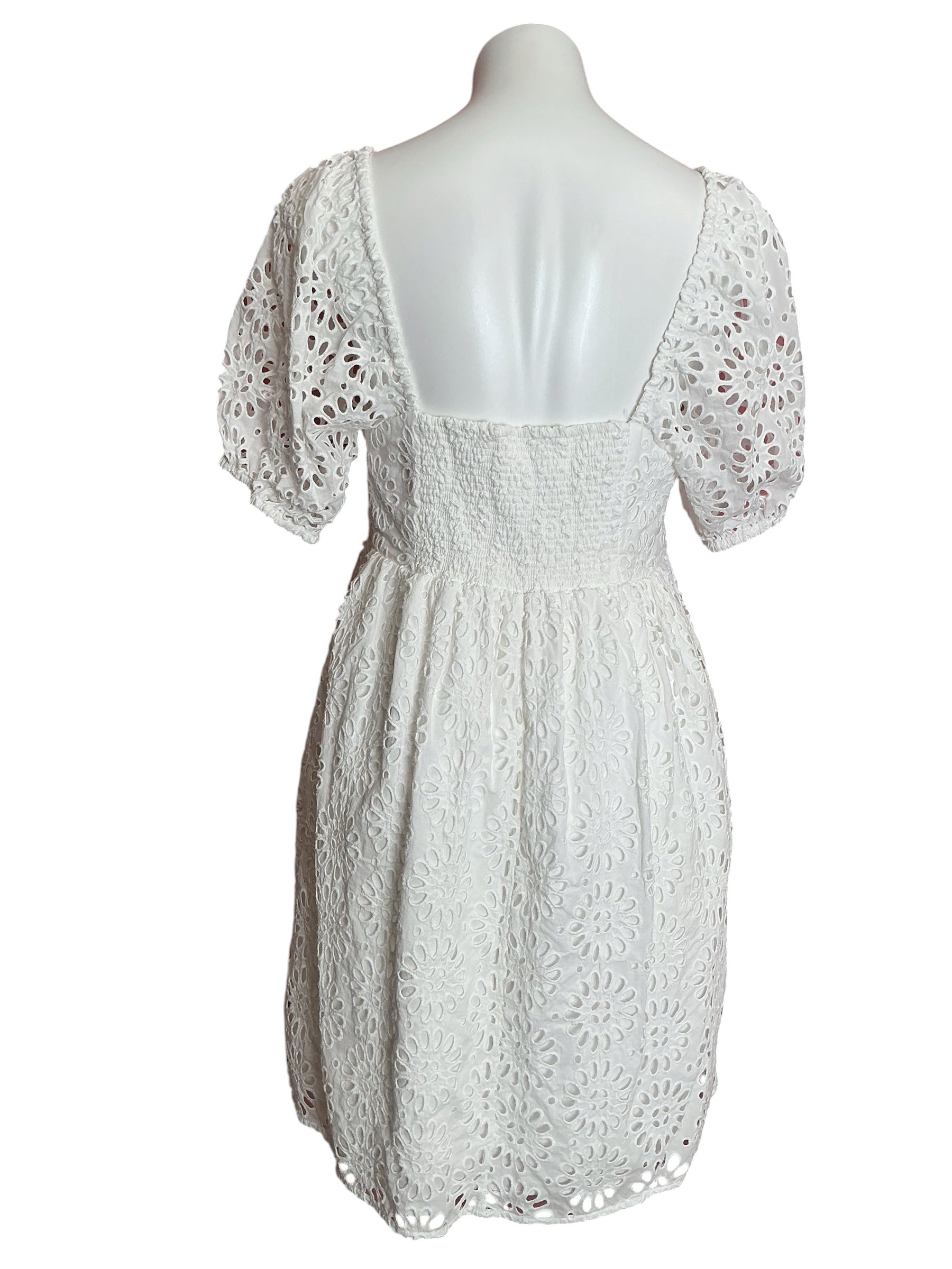 Lilly Pulitzer Kay Short Sleeve Eyelet Dress Resort White Oversized Pinwheel - Size 10