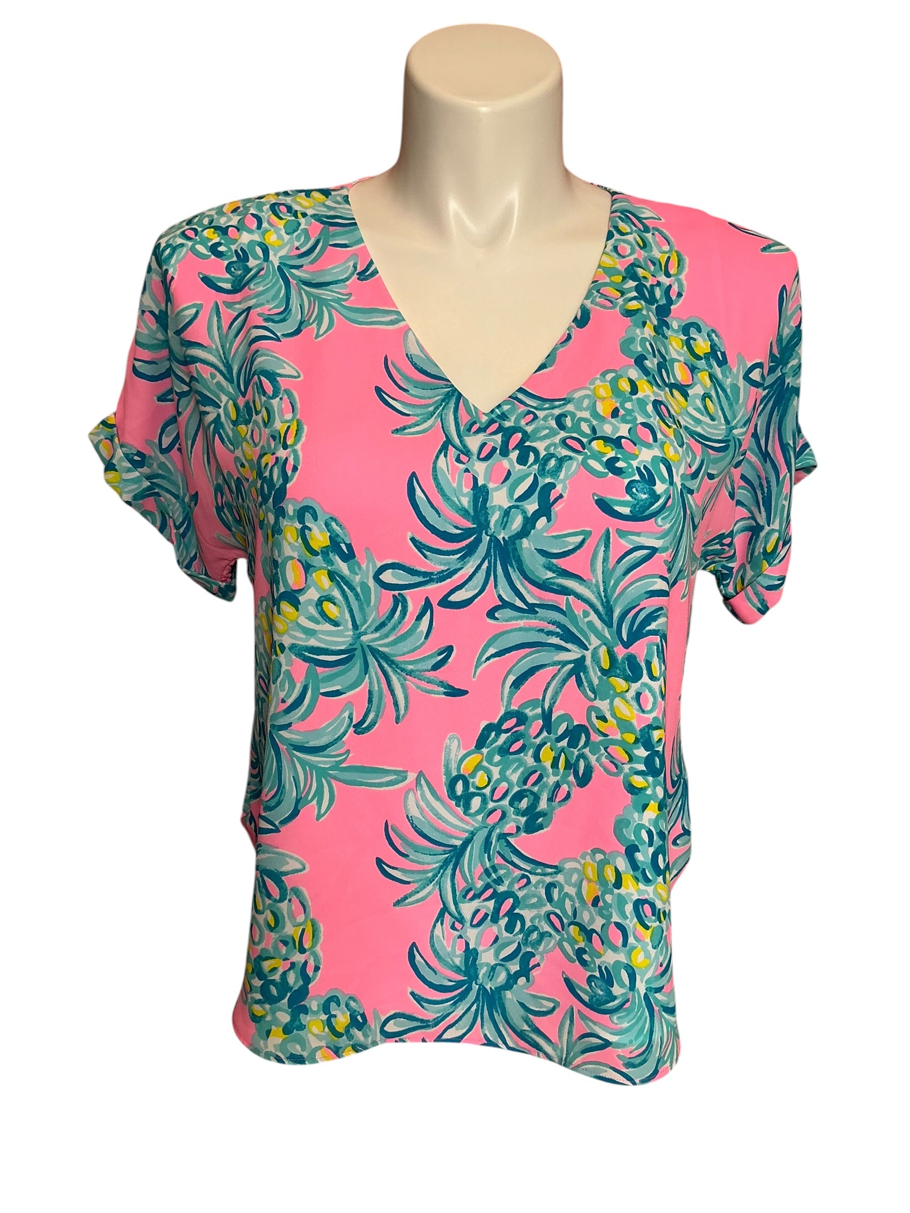 Lilly Pulitzer Casden Top Pelican Pink Beat The Heat - Size XS