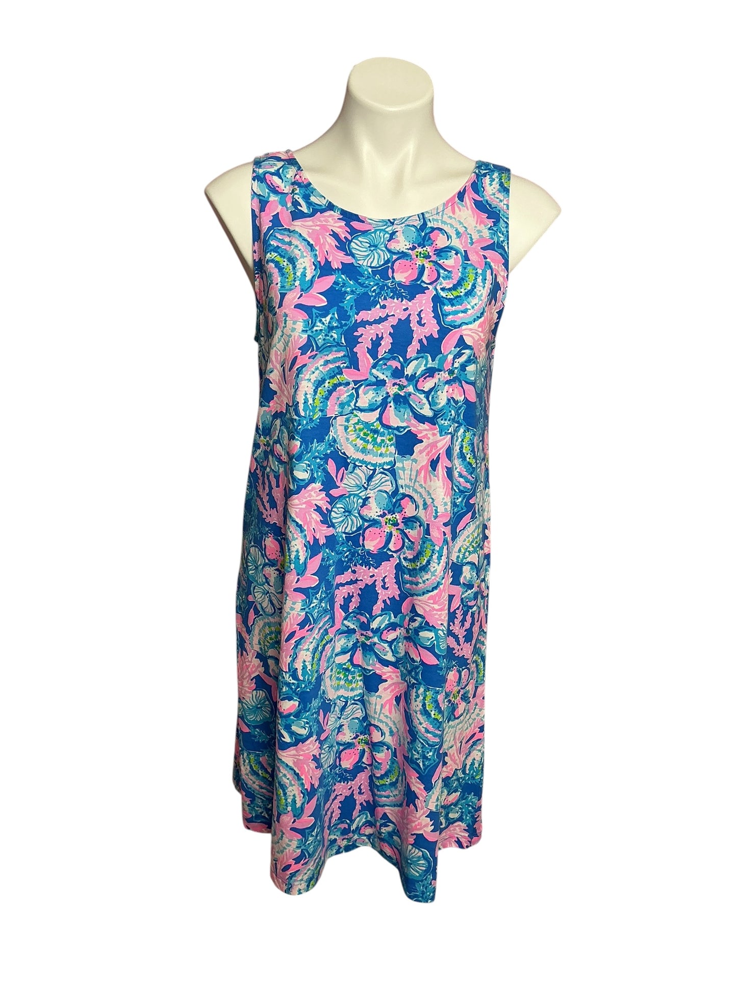 Lilly Pulitzer Kristen Swing Dress Blue Tang Sittin Seaside - Size M