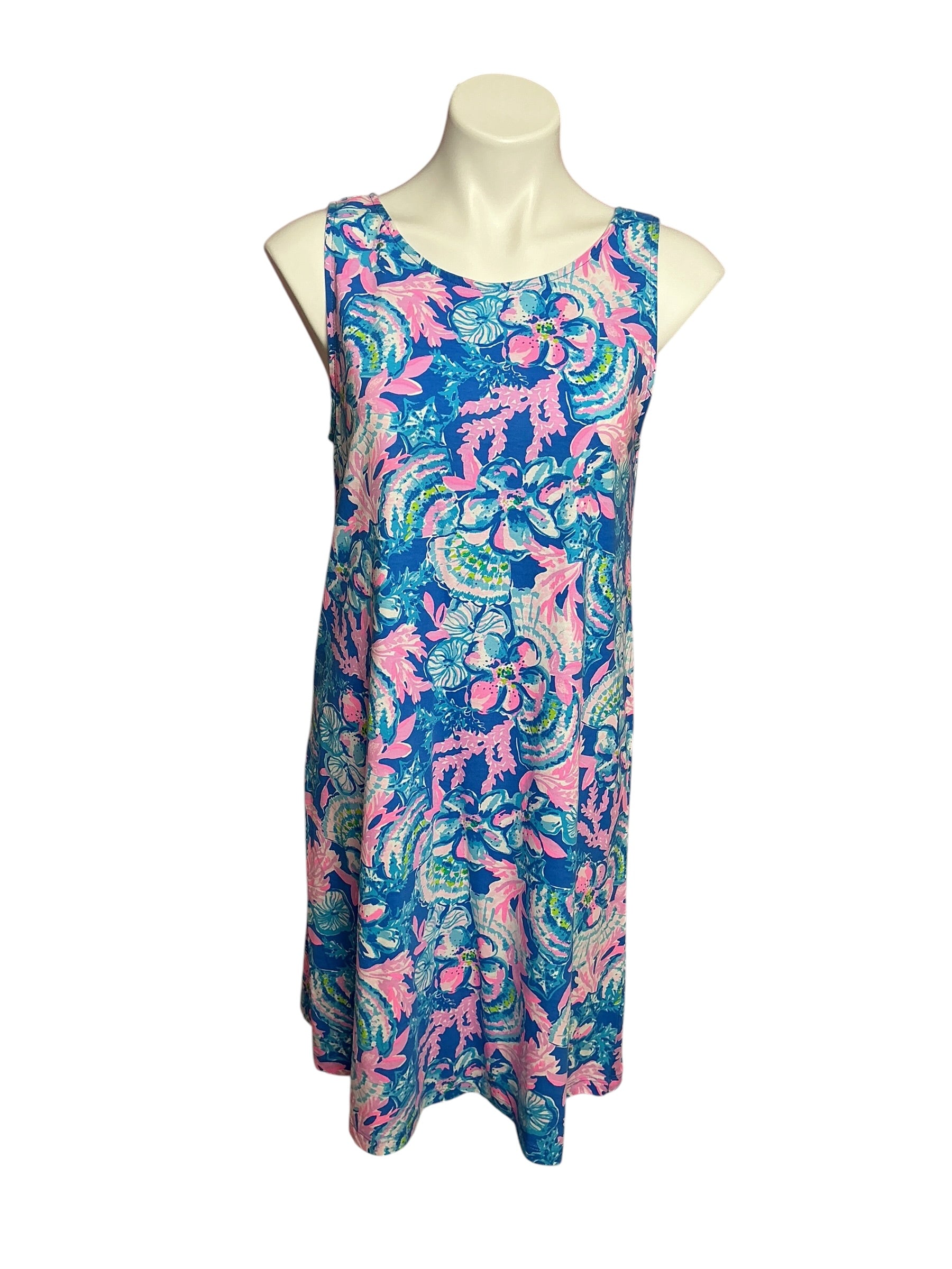 Lilly Pulitzer Kristen Swing Dress Blue Tang Sittin Seaside - Size M