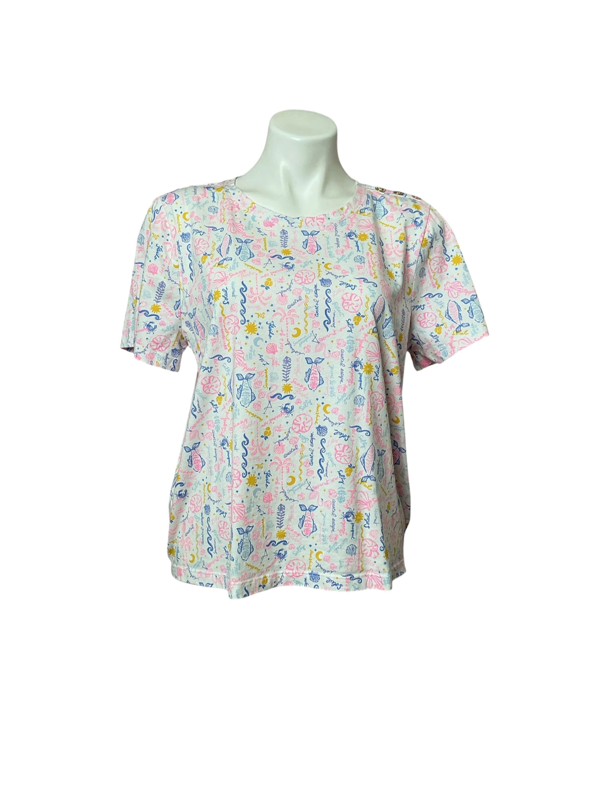 Lilly Pulitzer Barreto Knit Top Multi Summer Serenade - Size L
