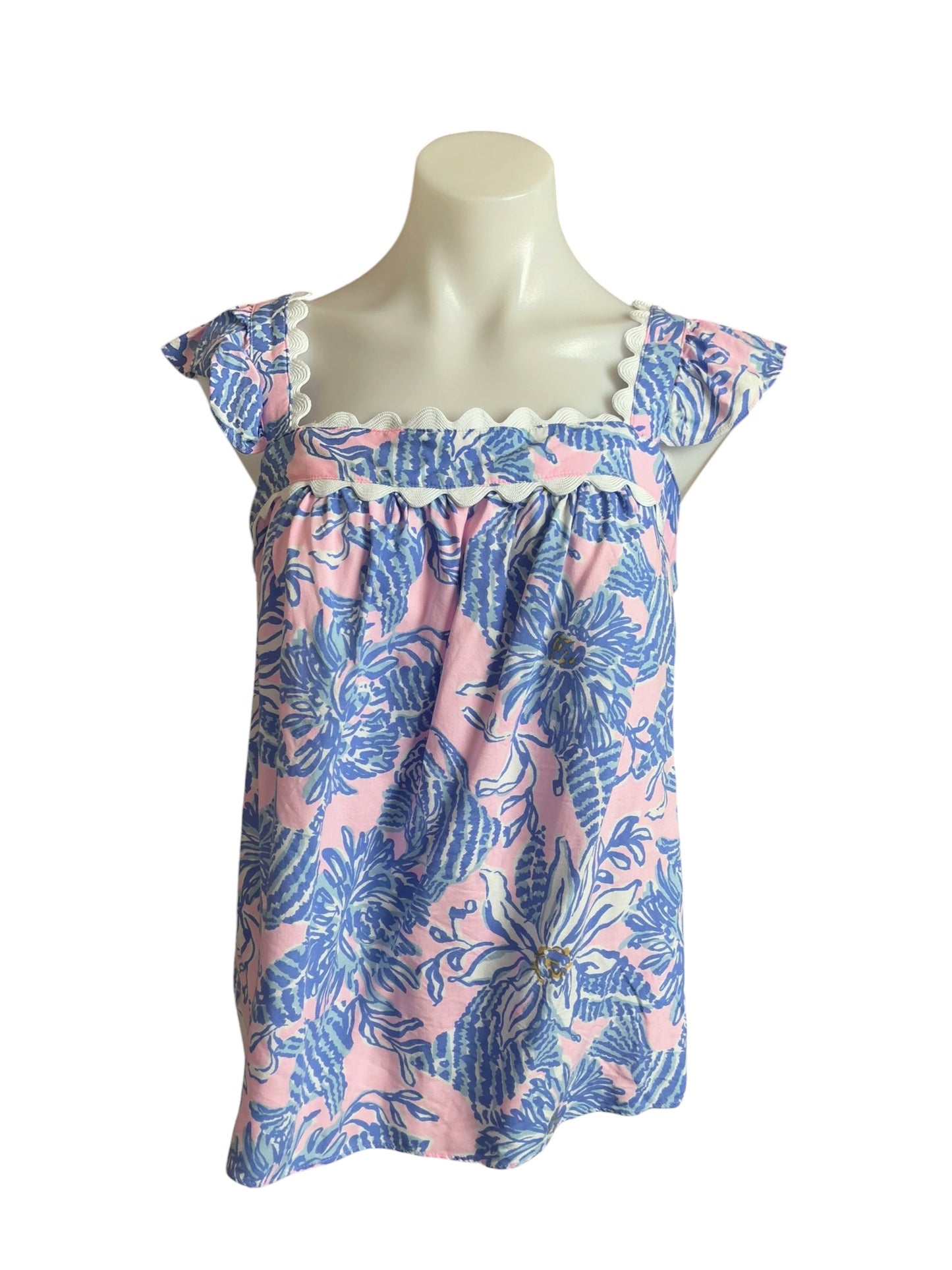 Lilly Pulitzer Gyah Sleeveless Top Conch Shell Pink Up Scale - Size M