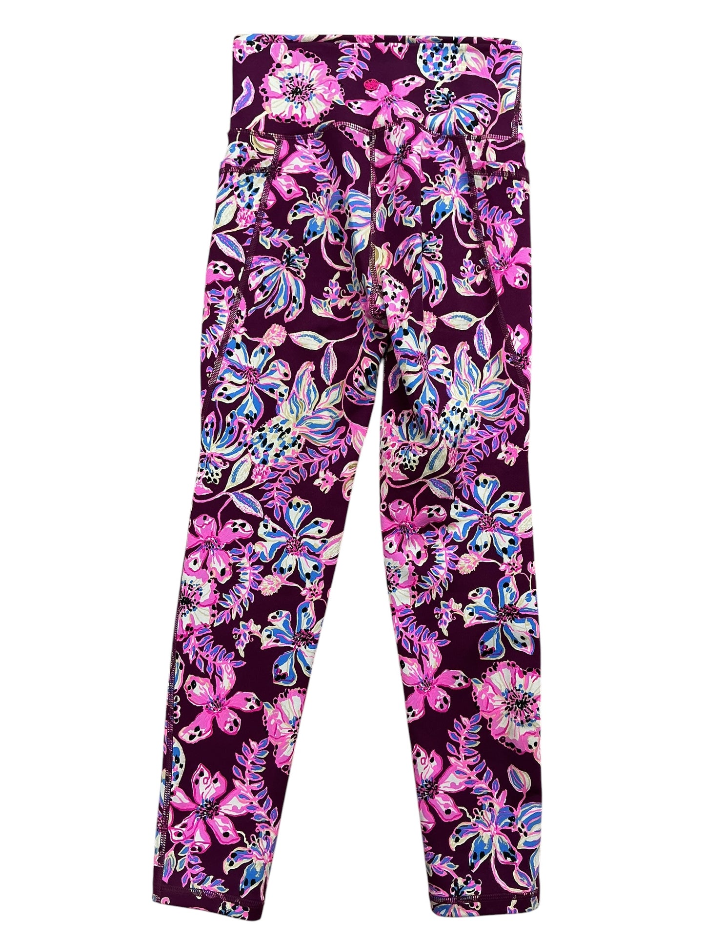 Lilly Pulitzer Luxletic South Beach High Rise Midi Leggings Amarena Cherry Tropical With A Twist - Size XS