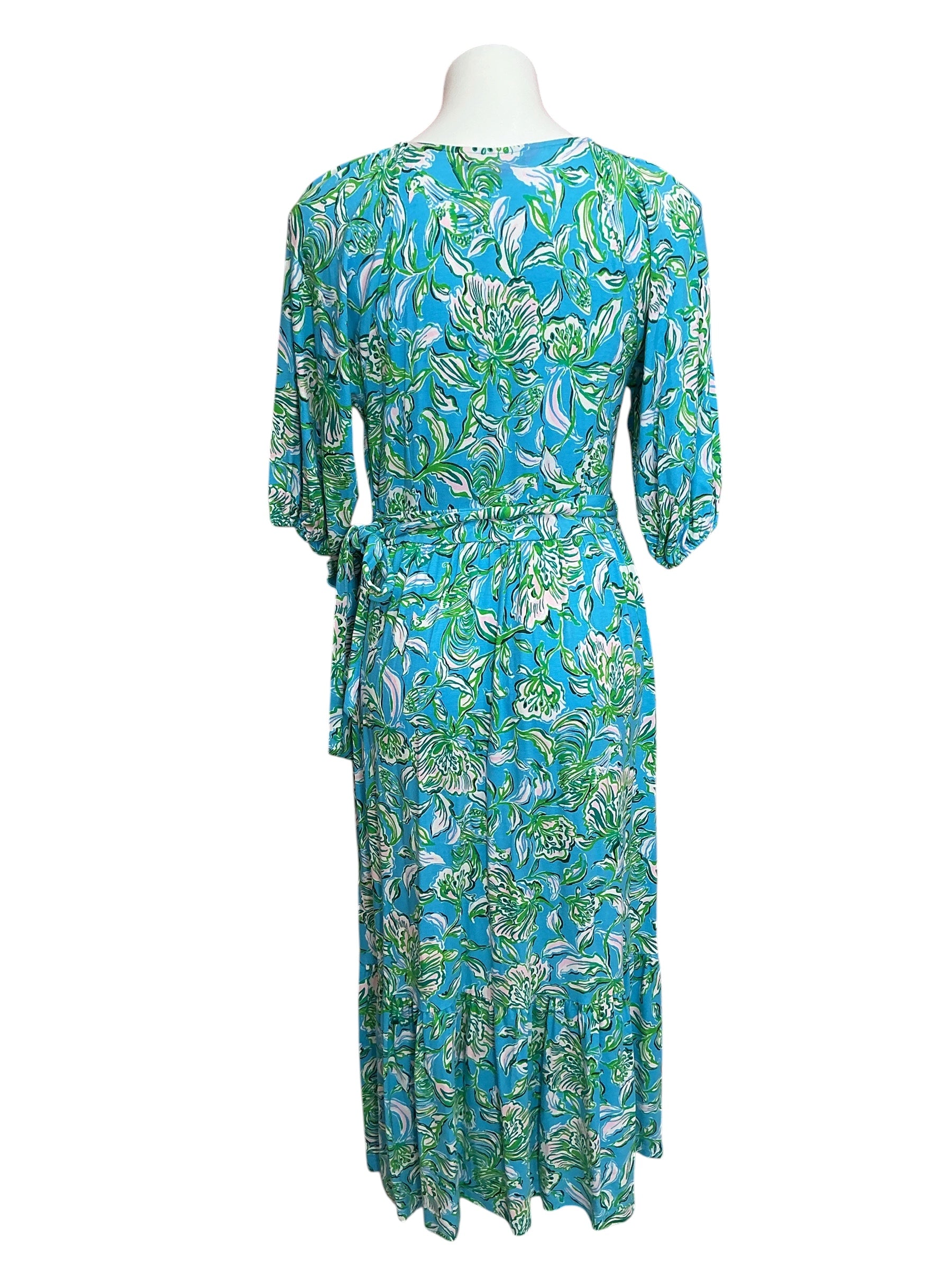 Lilly Pulitzer Brantley Midi Wrap Dress Cumulus Blue Chick Magnet - Size M