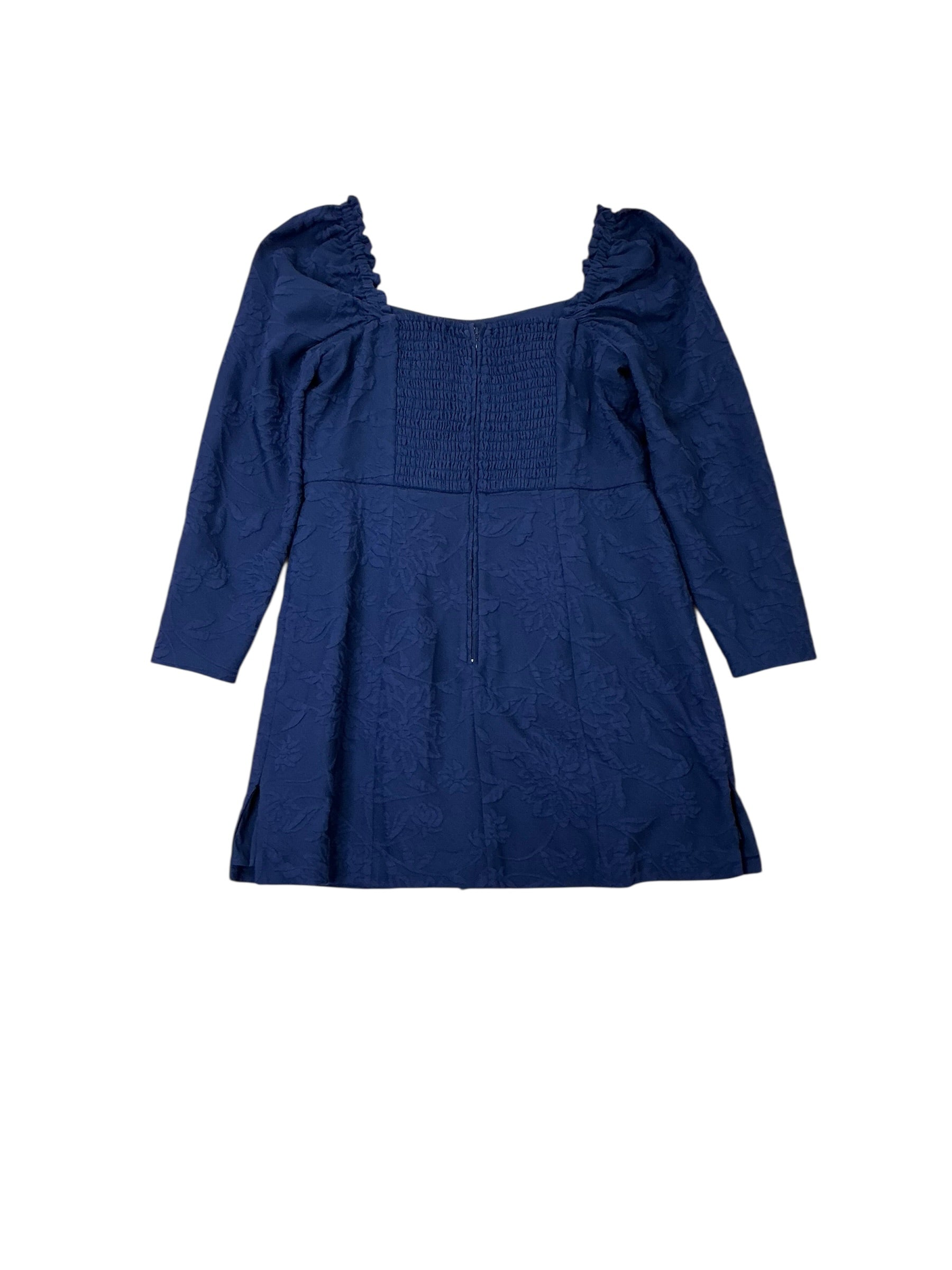 Lilly Pulitzer Ivanna Long Sleeve Romper - True Navy Caliente Pucker Jacquard - Size 12