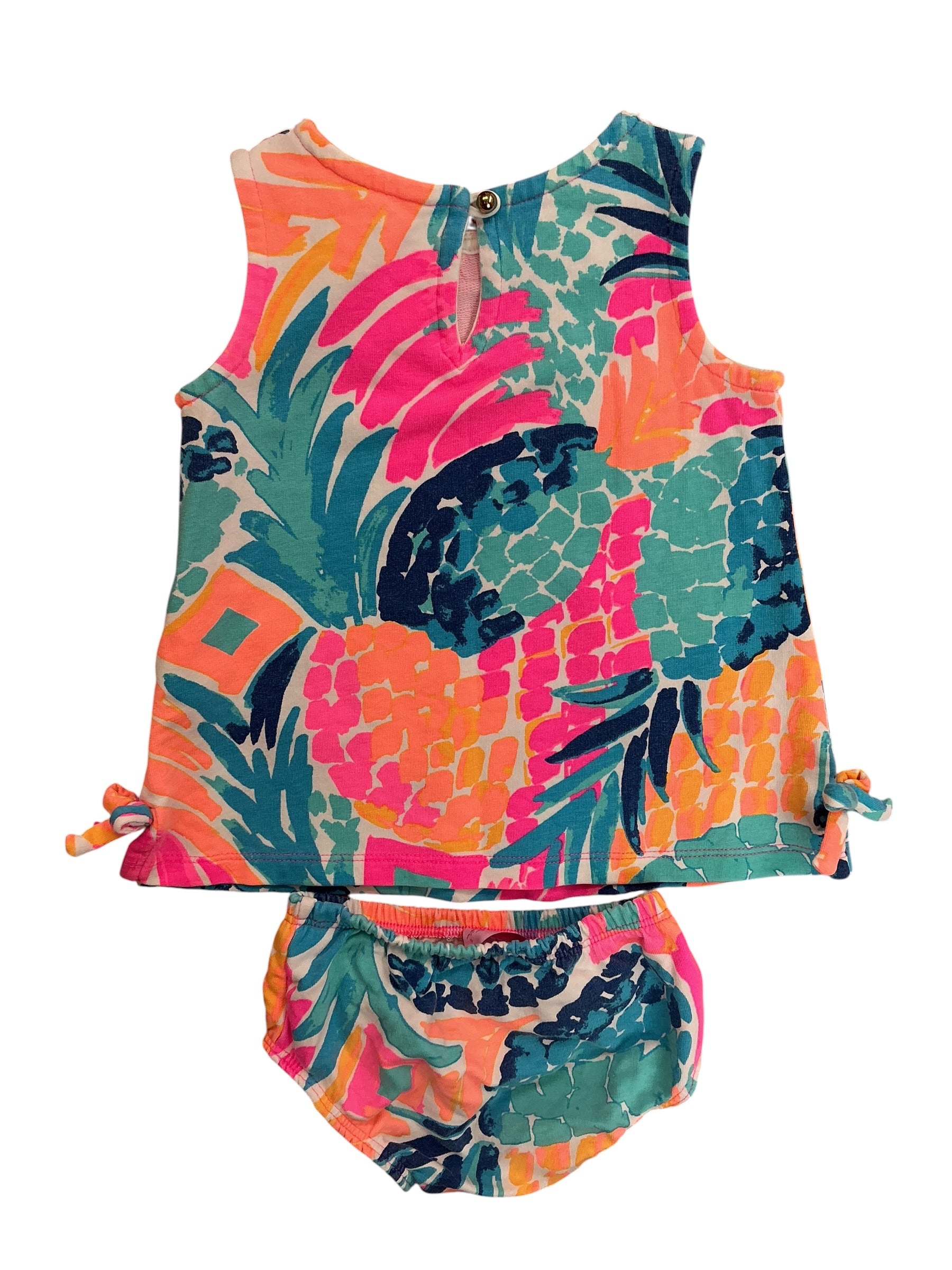 Lilly Pulitzer Kids Girls 2PC Set Baby Lilly Shift Dress Party Like A Pineapple - Size 3-6 MO