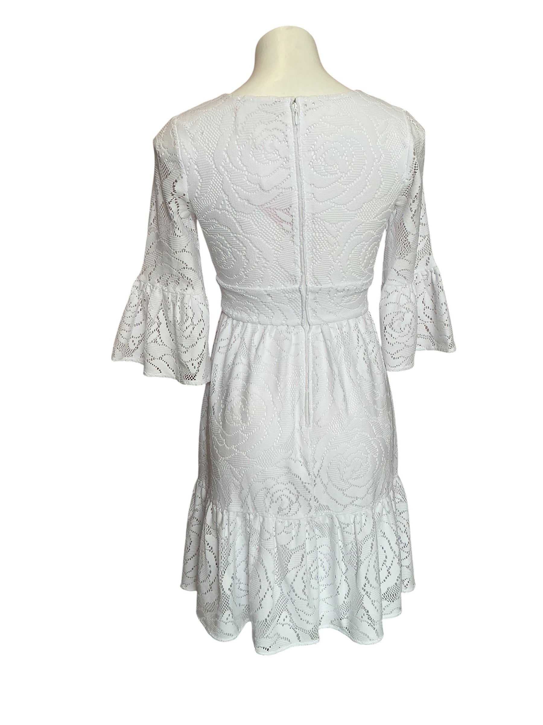 Lilly Pulitzer Cecelia Dress Resort White Bungalow Blossom Lace - Size 0