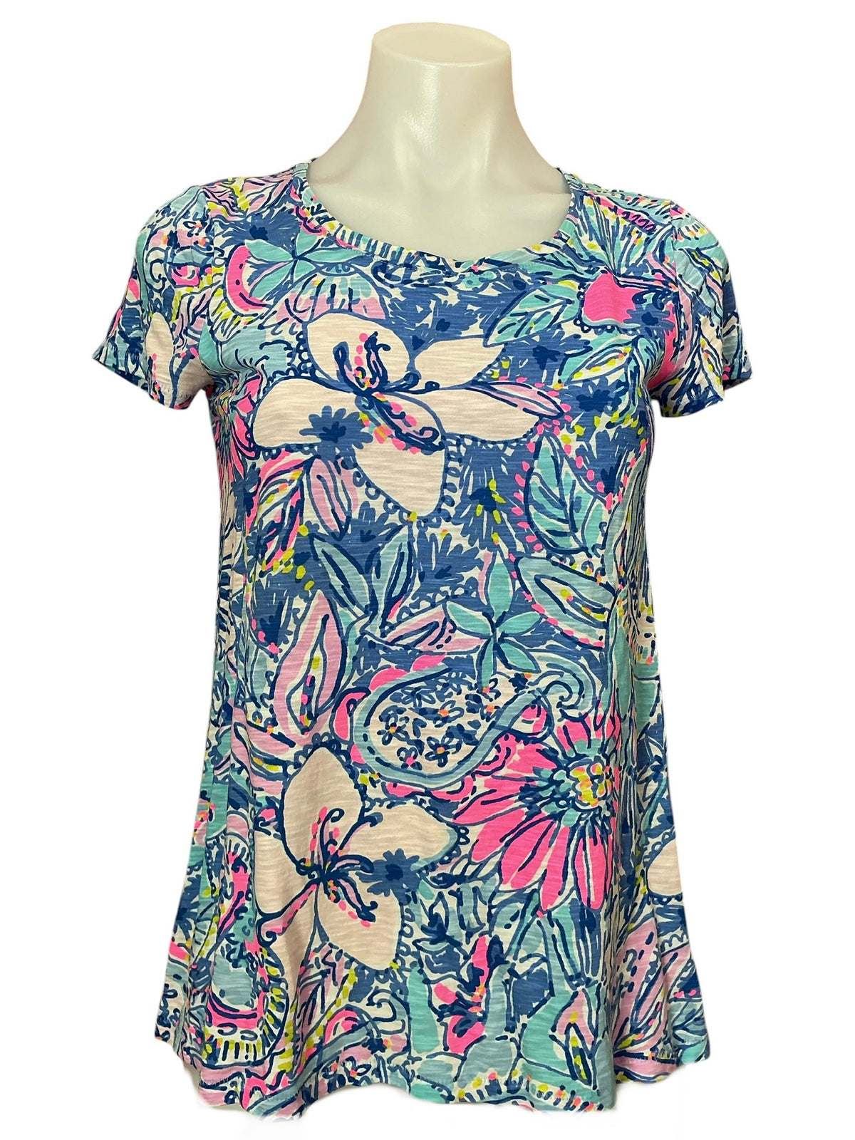 Lilly Pulitzer Etta Scoop Neck Top Capri Soleil - Size XXS