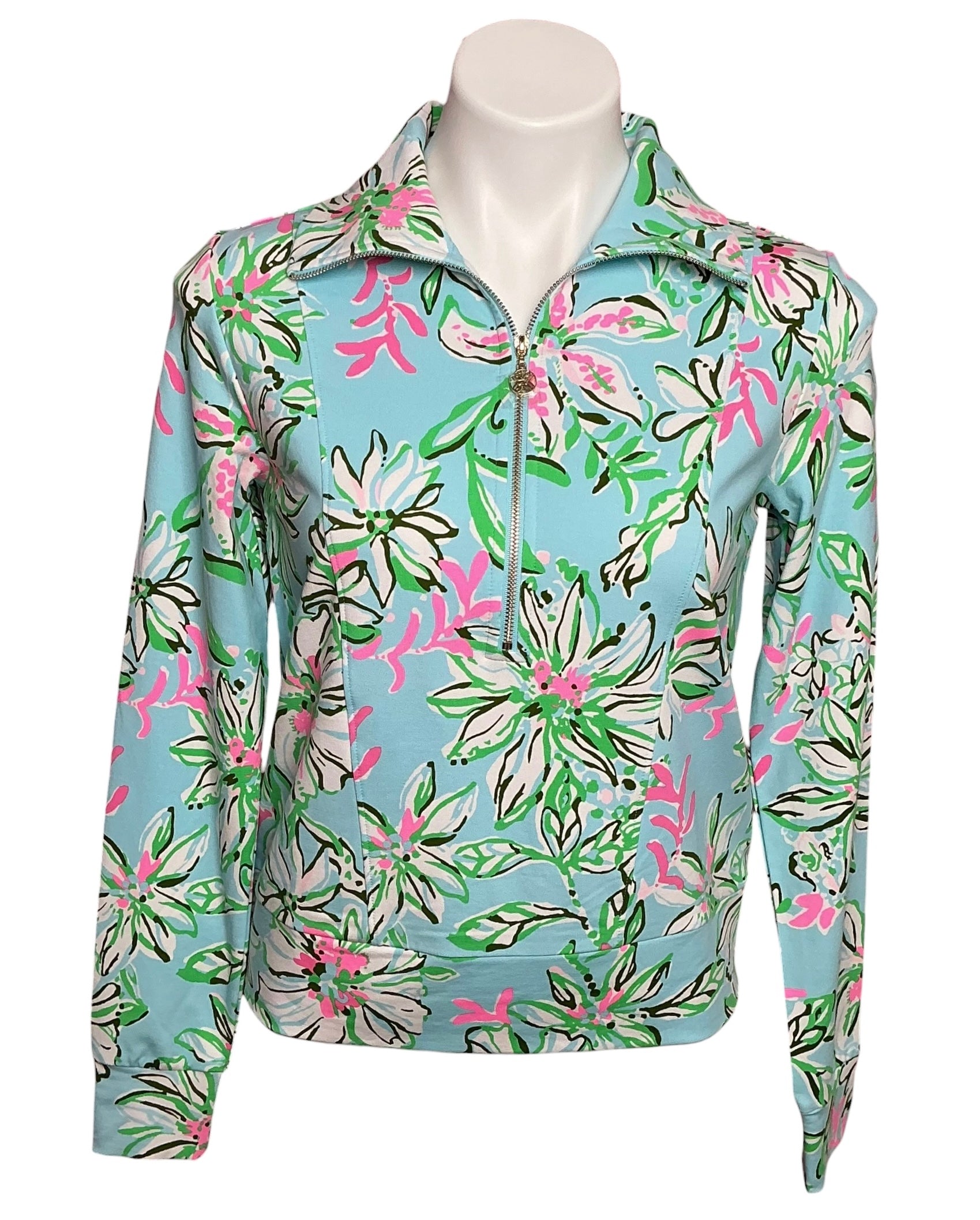 Lilly Pulitzer NWT Eleni UPF 50+ Pullover Multi Sun Of A Bun - Size XXS