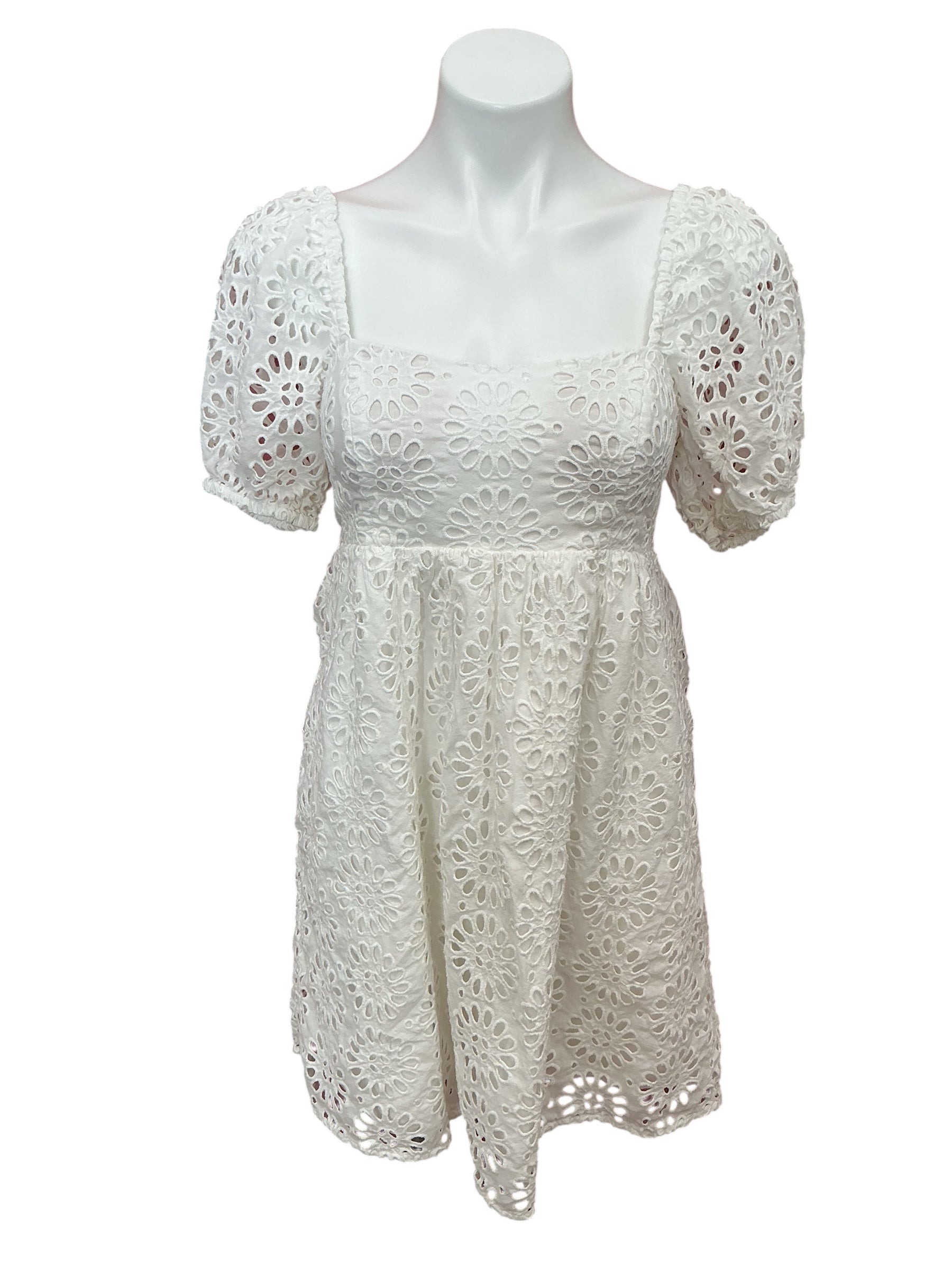 Lilly Pulitzer Kay Short Sleeve Eyelet Dress Resort White Oversized Pinwheel - Size 0
