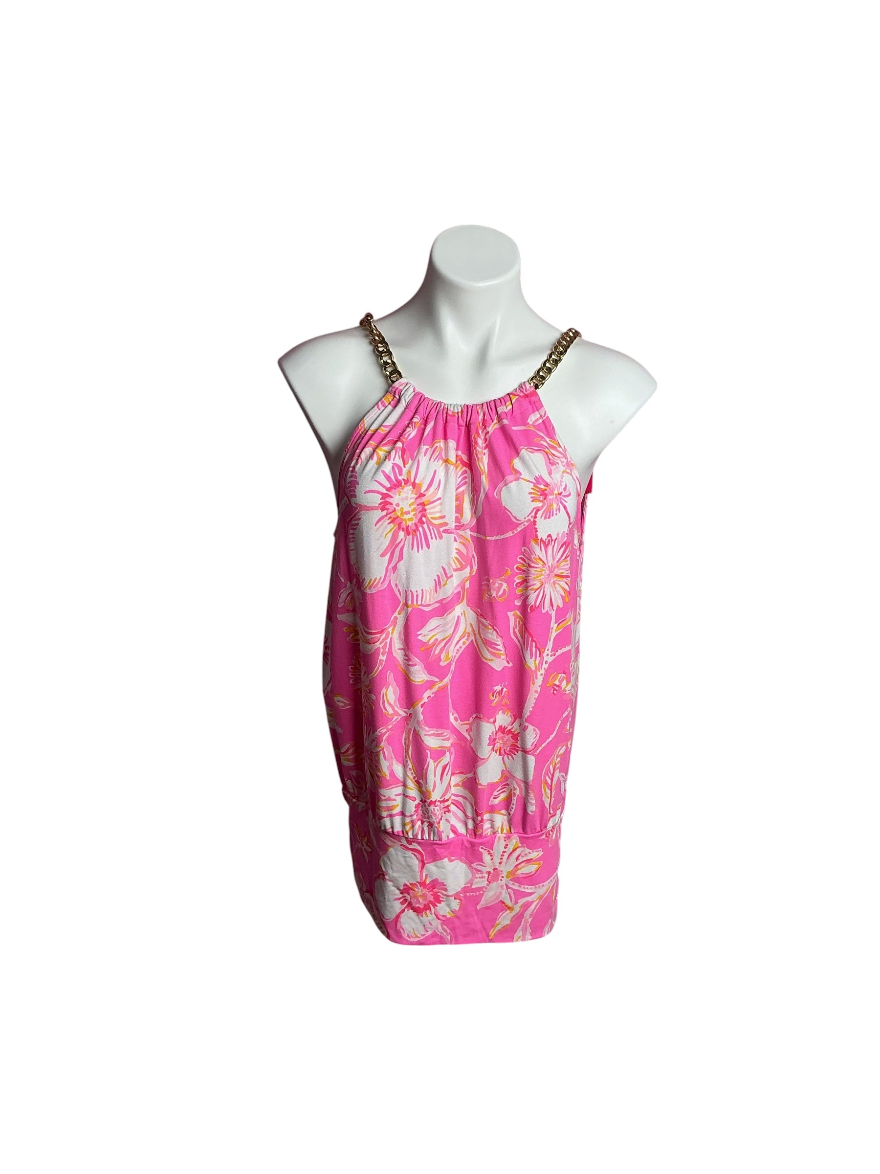 Lilly Pulitzer- Bowen Halter Top Prosecco Pink Beachy Blooms Size S