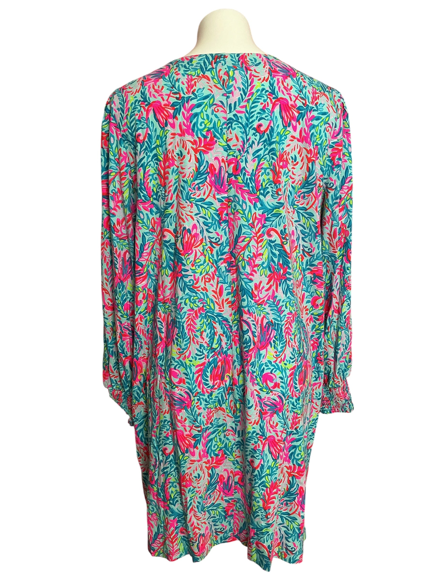 Lilly Pulitzer Diann Long Sleeve Dress Feeling Fintastic - Size XXL