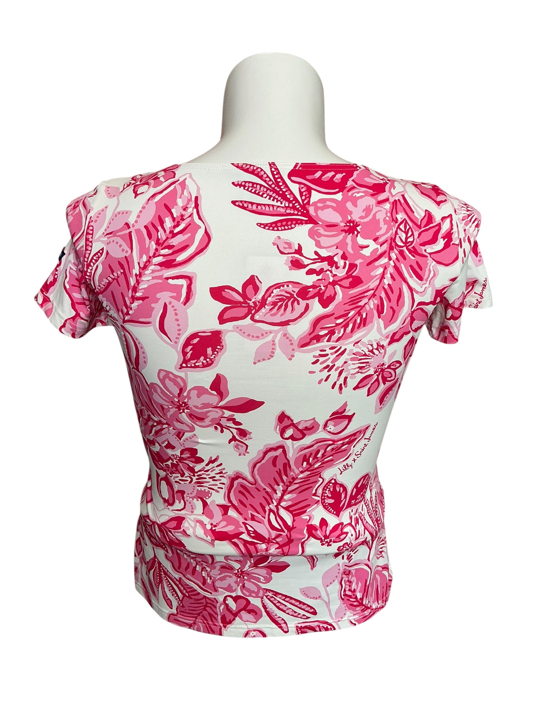 Lilly Pulitzer x Saint James Garde Cote MC Top Rose Soleil Allover - Size 8