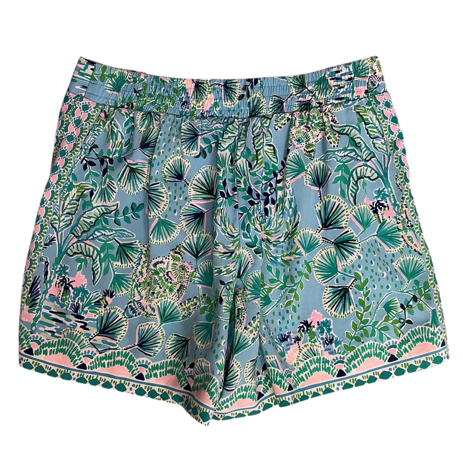 Lilly Pulitzer 5” Neilah Short Frenchie Blue Mosaic Shells Engineered - Size M