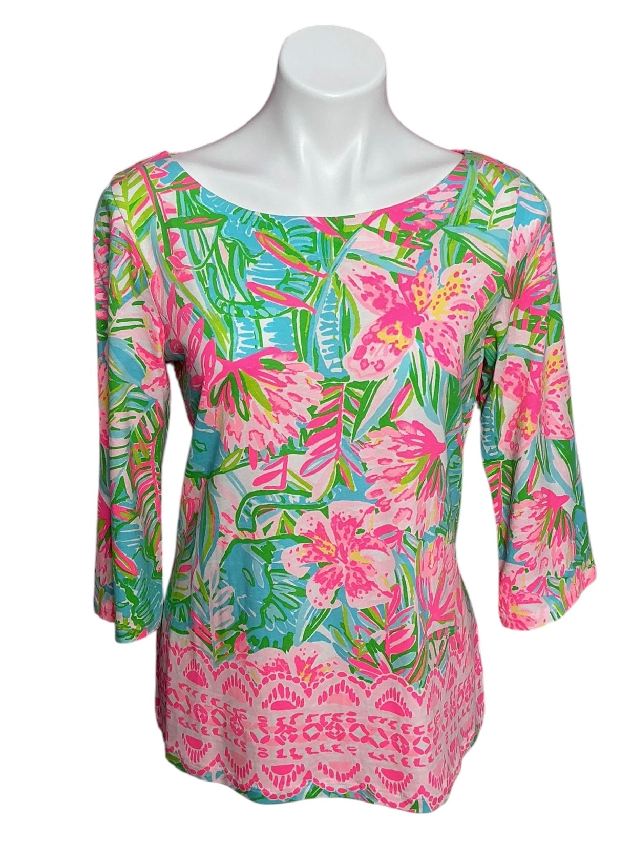 Lilly Pulitzer Waverly Top Pop Up Lilly of the Jungle - Size M