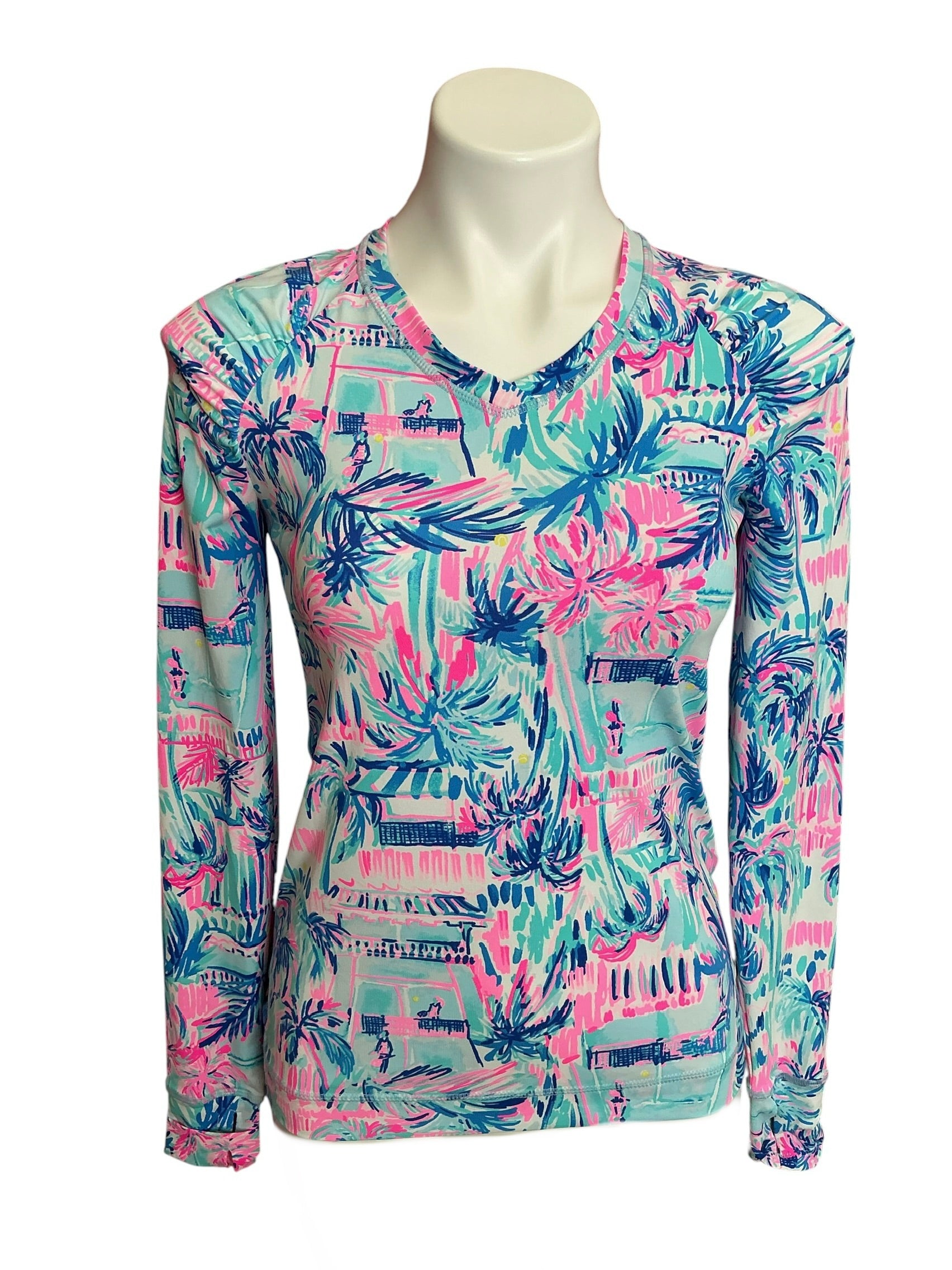 Lilly Pulitzer Tarah Sunguard UPF 50+ Ravello Blue Perfect Match - Size XXS
