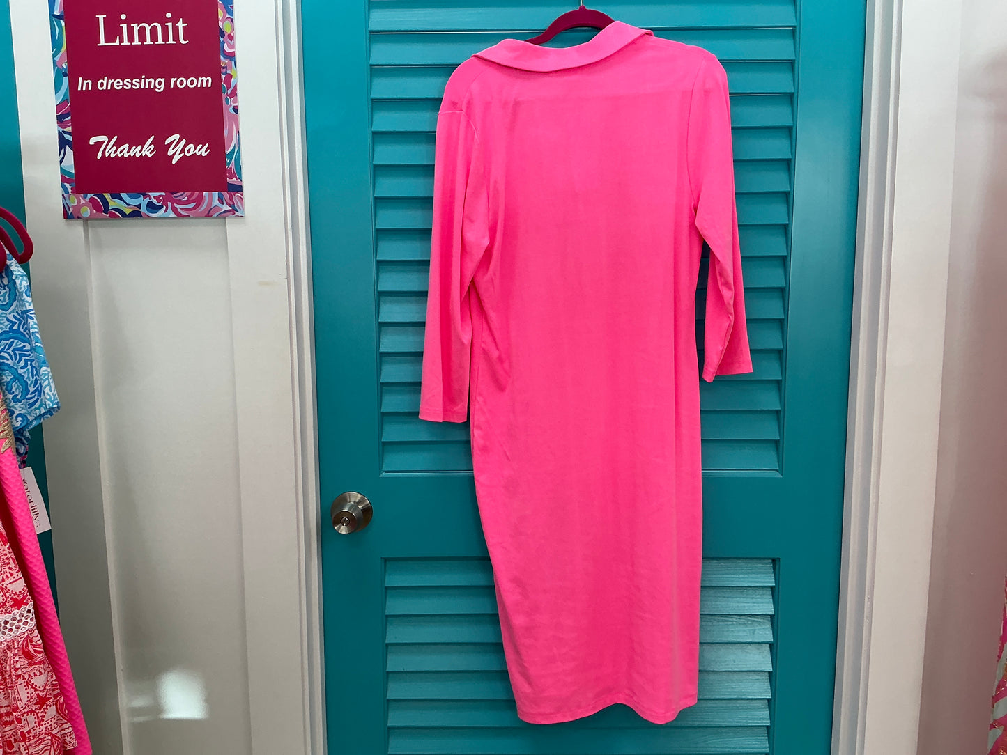 Lilly Pulitzer NWT Reema 3/4 Sleeve Knee Length Dress Roxie Pink - Size XL