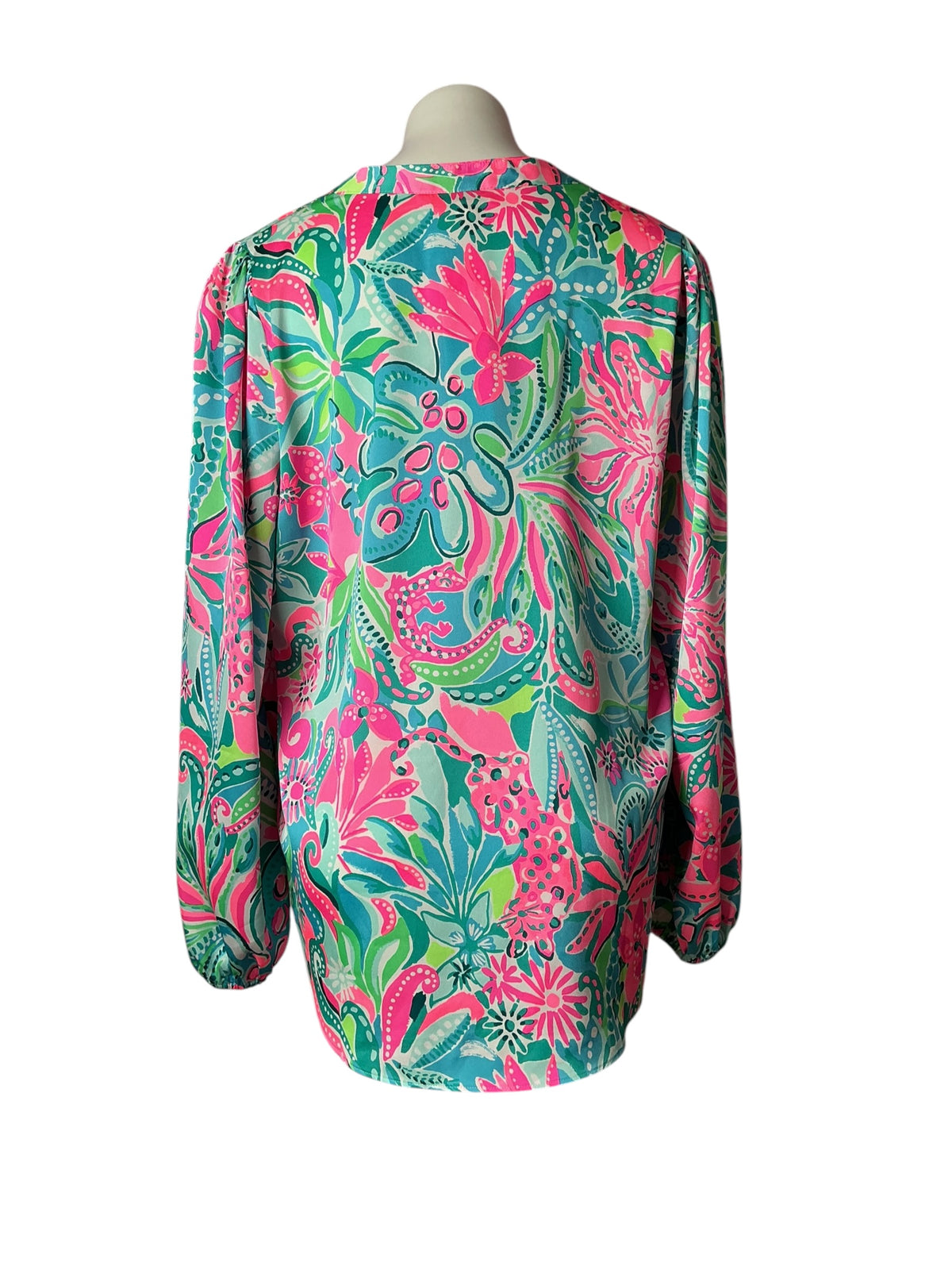 Lilly Pulitzer NWT Marvelle Top Turquoise Oasis Golden Hour - Size L