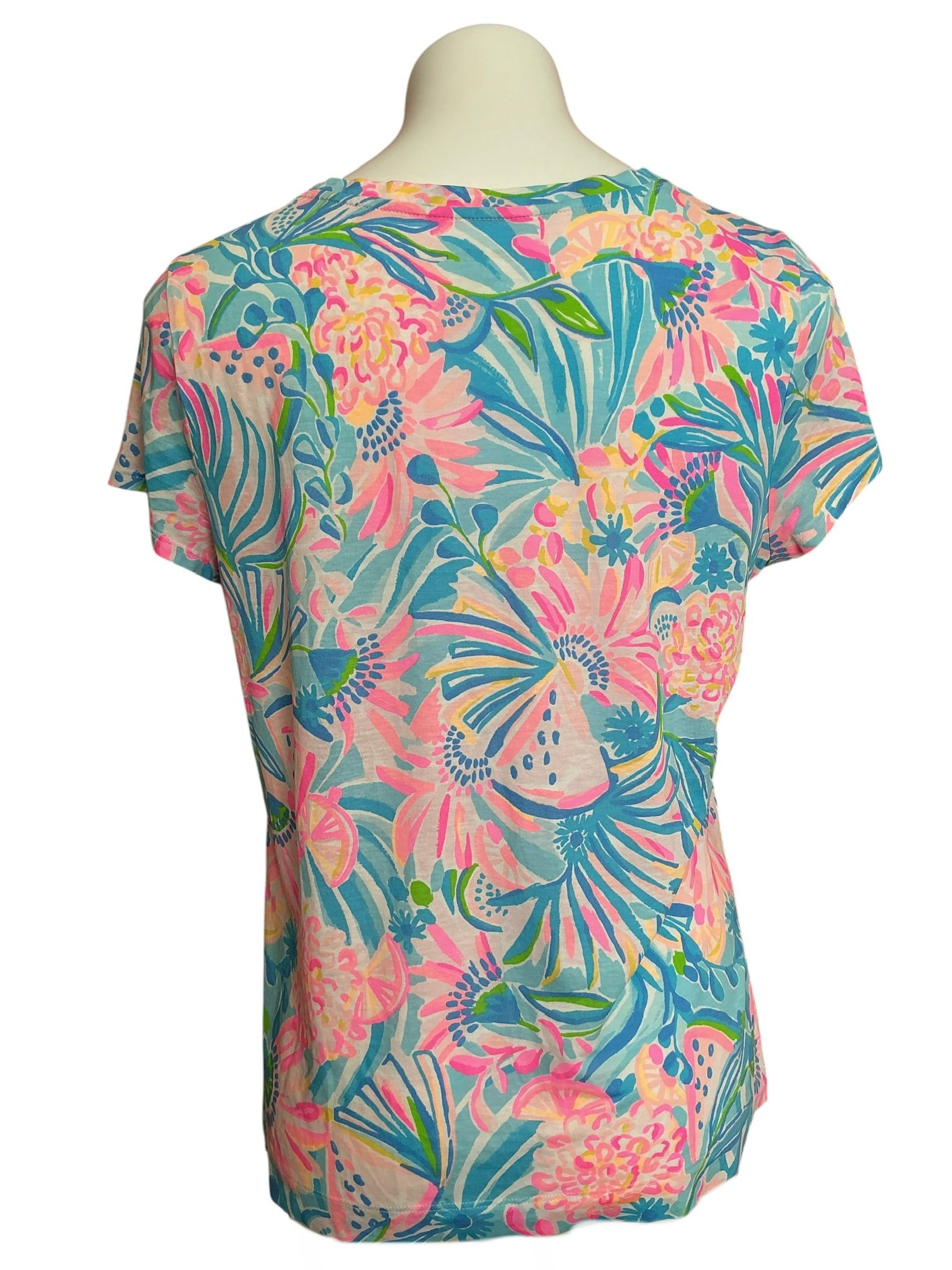 Lilly Pulitzer Rexa Square Neck Top Tropical Punch - Size L