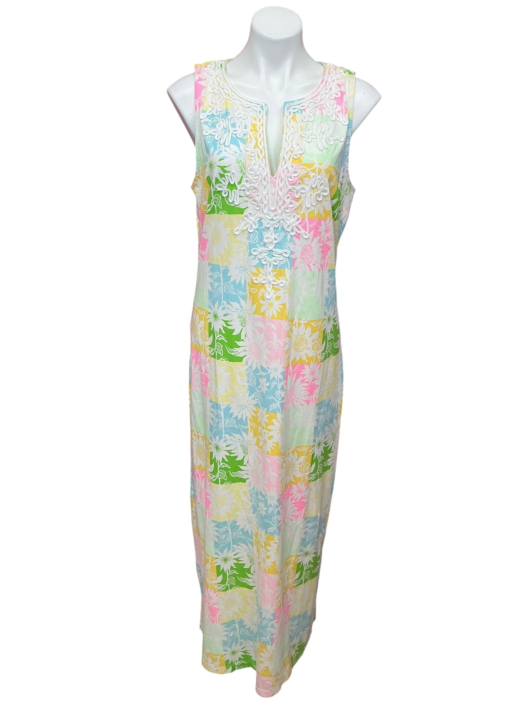 Lilly Pulitzer NWT Raina Maxi Dress Multi Via Sunny Sunflowers - Size L